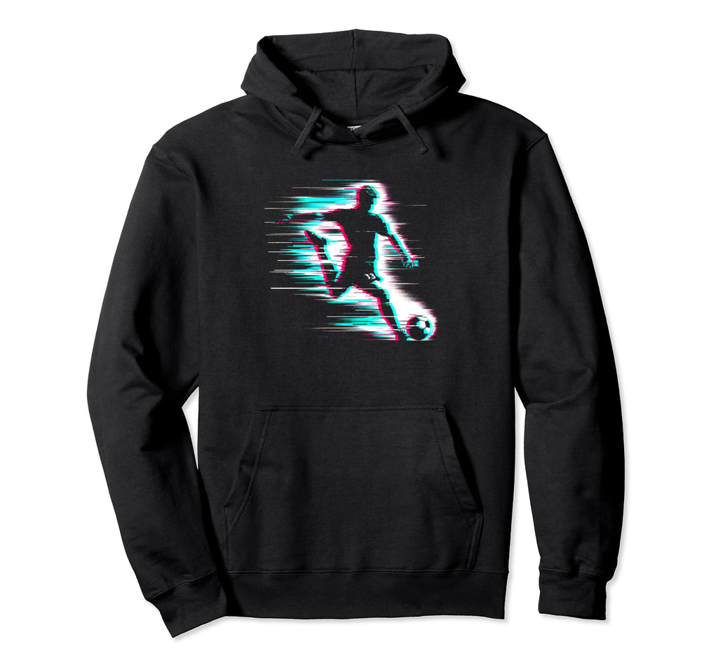 Soccer Player Glitch Soccer Sports Lover Hoodie - Unique Graphic Unisex - T-Shirt, Sweatshirt, Hoodie