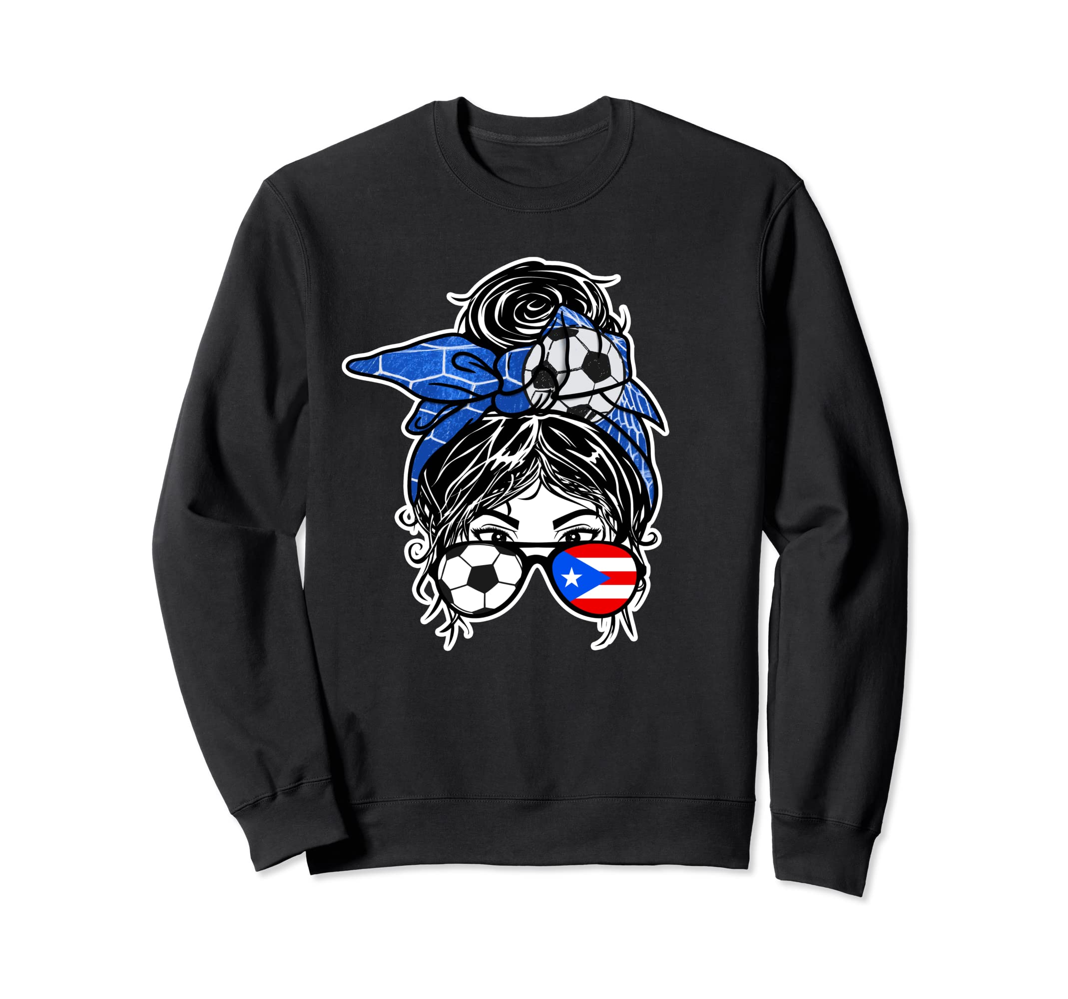 Messy Bun Hair Puerto Rican Sweatshirt - Fun Novelty Design Men Women - T-Shirt, Sweatshirt, Hoodie