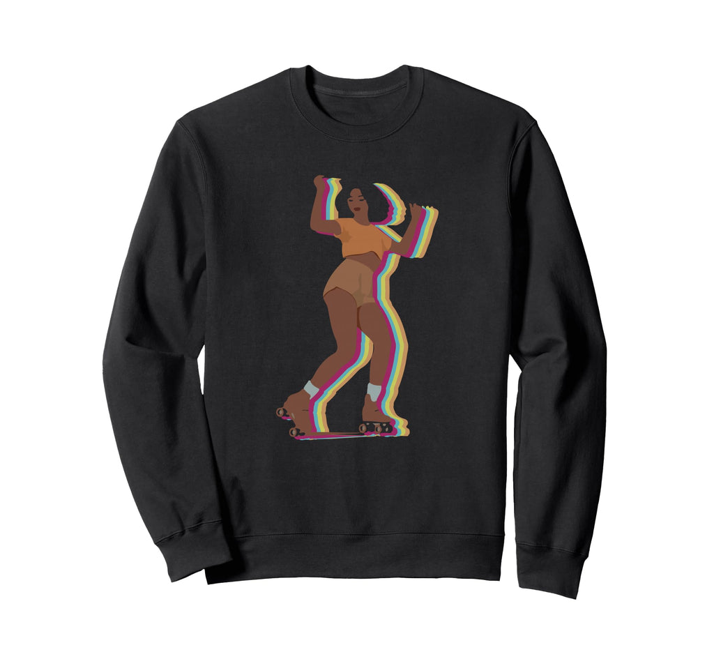Womens 70S 80S Roller Skating Afro Sweatshirt - Graphic Print Men Women - T-Shirt, Sweatshirt, Hoodie