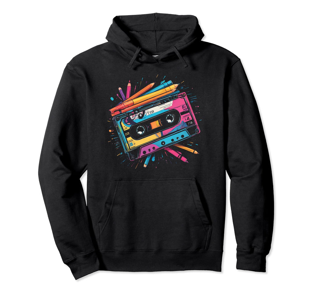 80S And 90S Old Tape Hoodie - Minimalist Print for Adults - T-Shirt, Sweatshirt, Hoodie