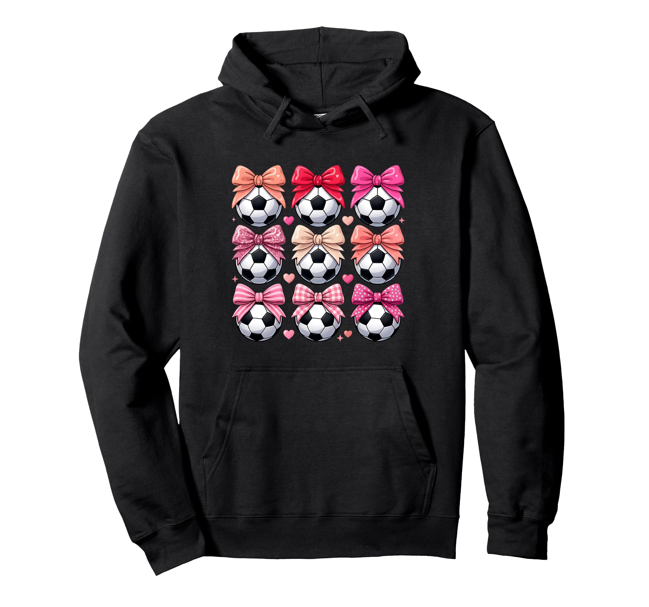 Soccer Coquette Bow Soccer Hoodie - Aesthetic Graphic Men Women - T-Shirt, Sweatshirt, Hoodie