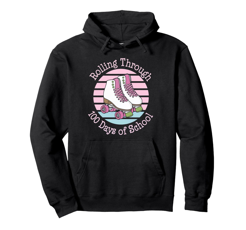 Roller Skate Rolling Through 100 Days Hoodie - Custom Art Print for Adults - T-Shirt, Sweatshirt, Hoodie