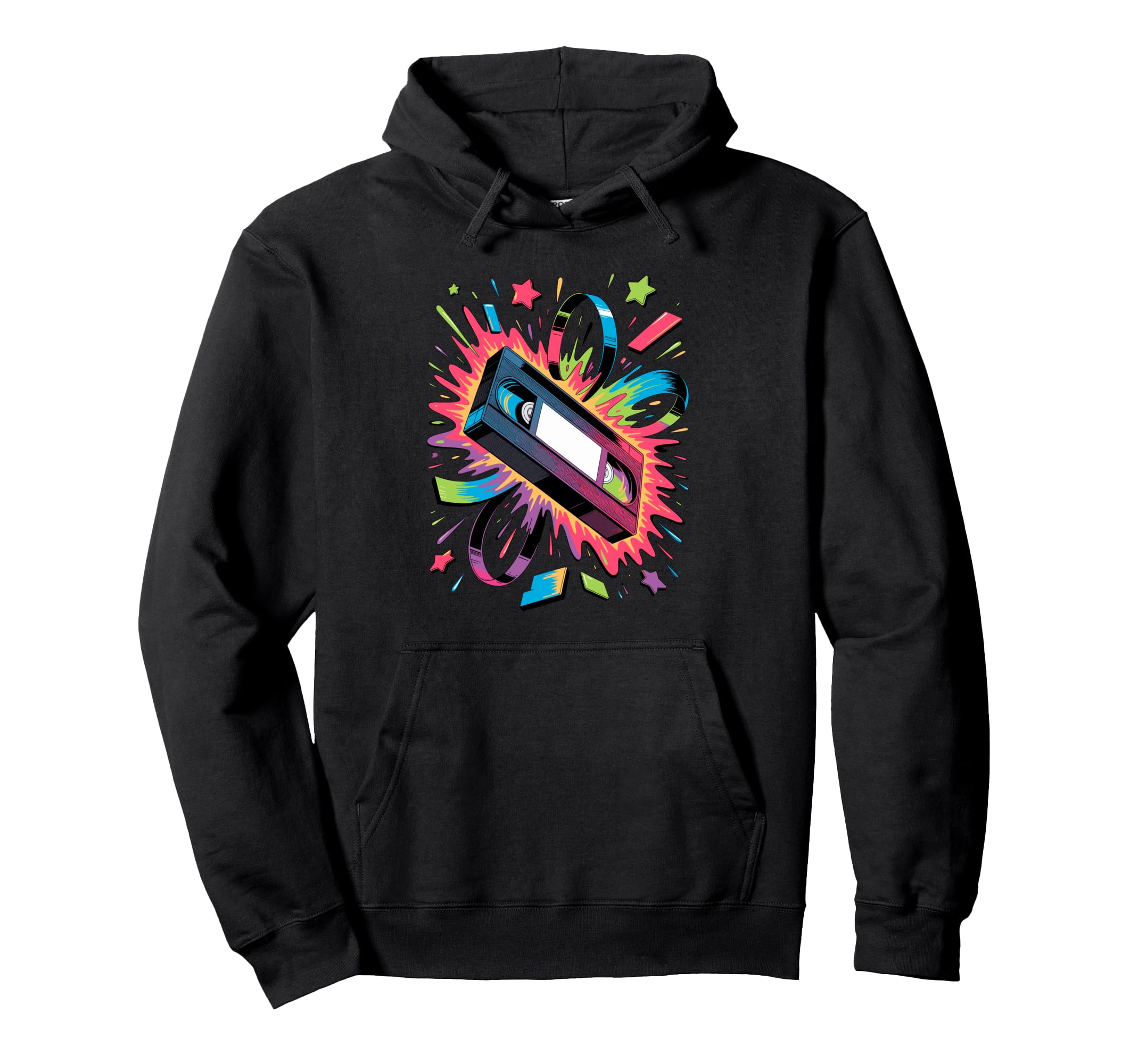 Splash Art Cassette Player Music Tape Hoodie - Graphic Print Unisex - T-Shirt, Sweatshirt, Hoodie