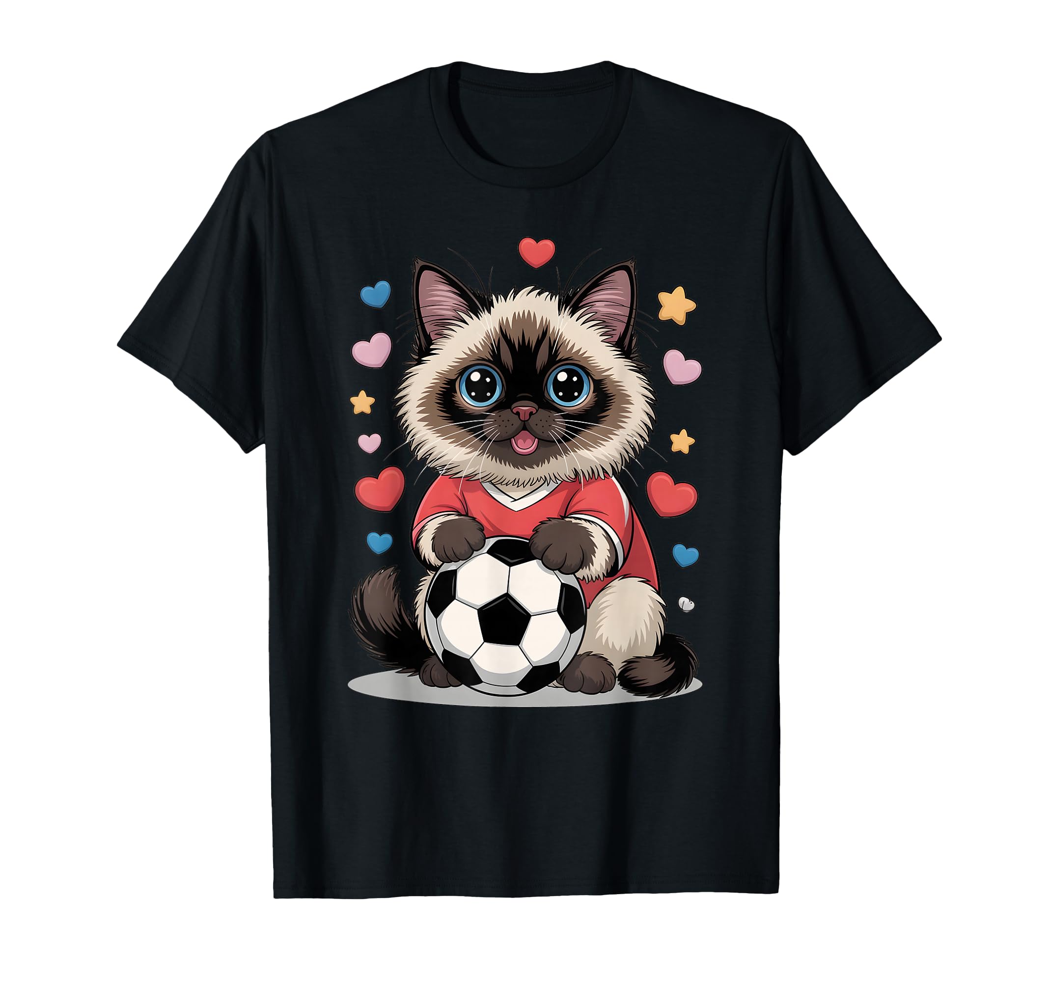 Kawaii Soccer Cat Just Who Loves T-Shirt - Casual Everyday Wear for Adults - T-Shirt, Sweatshirt, Hoodie