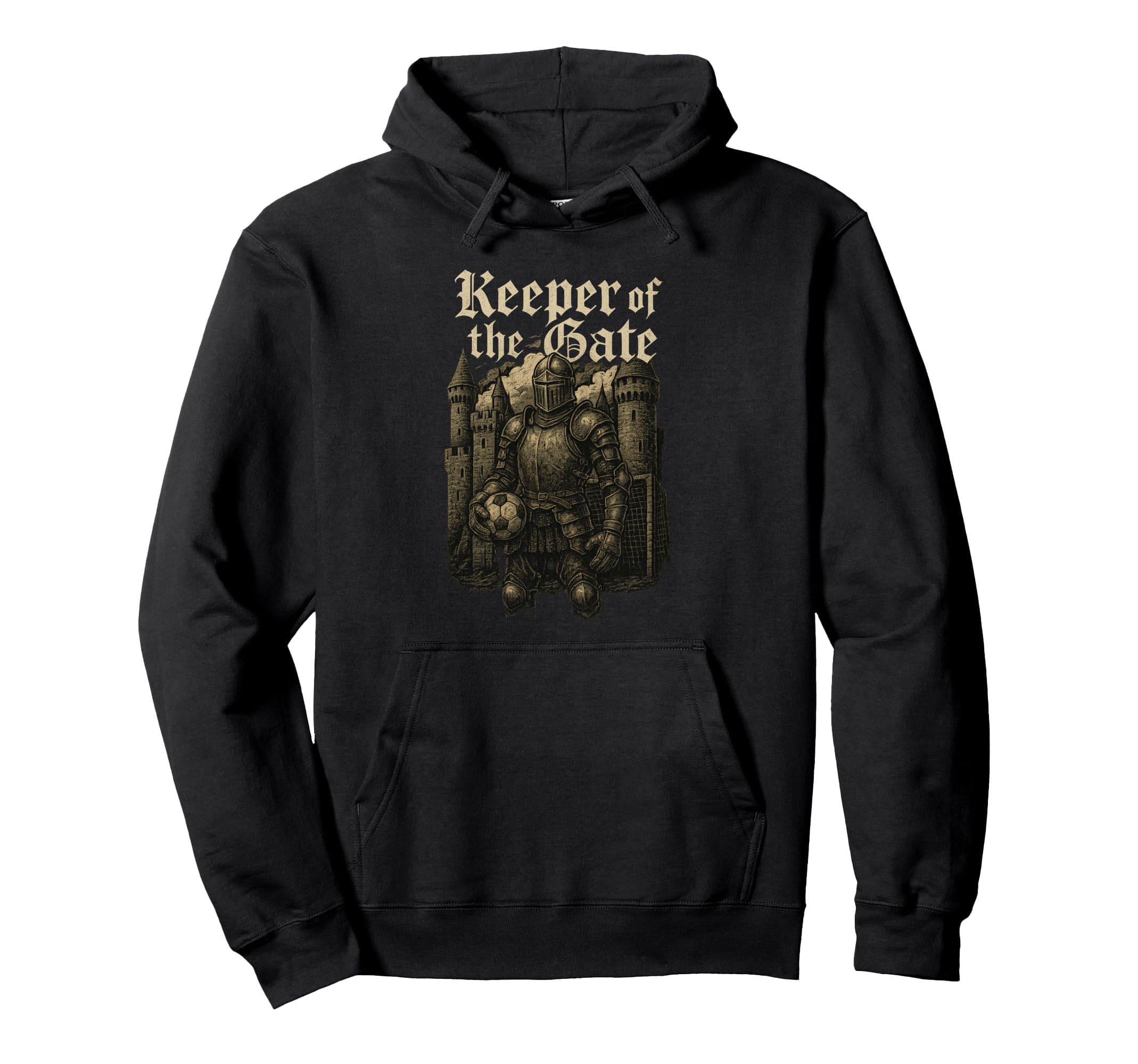 Funny Soccer Net Goalie Knight Hoodie - Graphic Print for Adults - T-Shirt, Sweatshirt, Hoodie