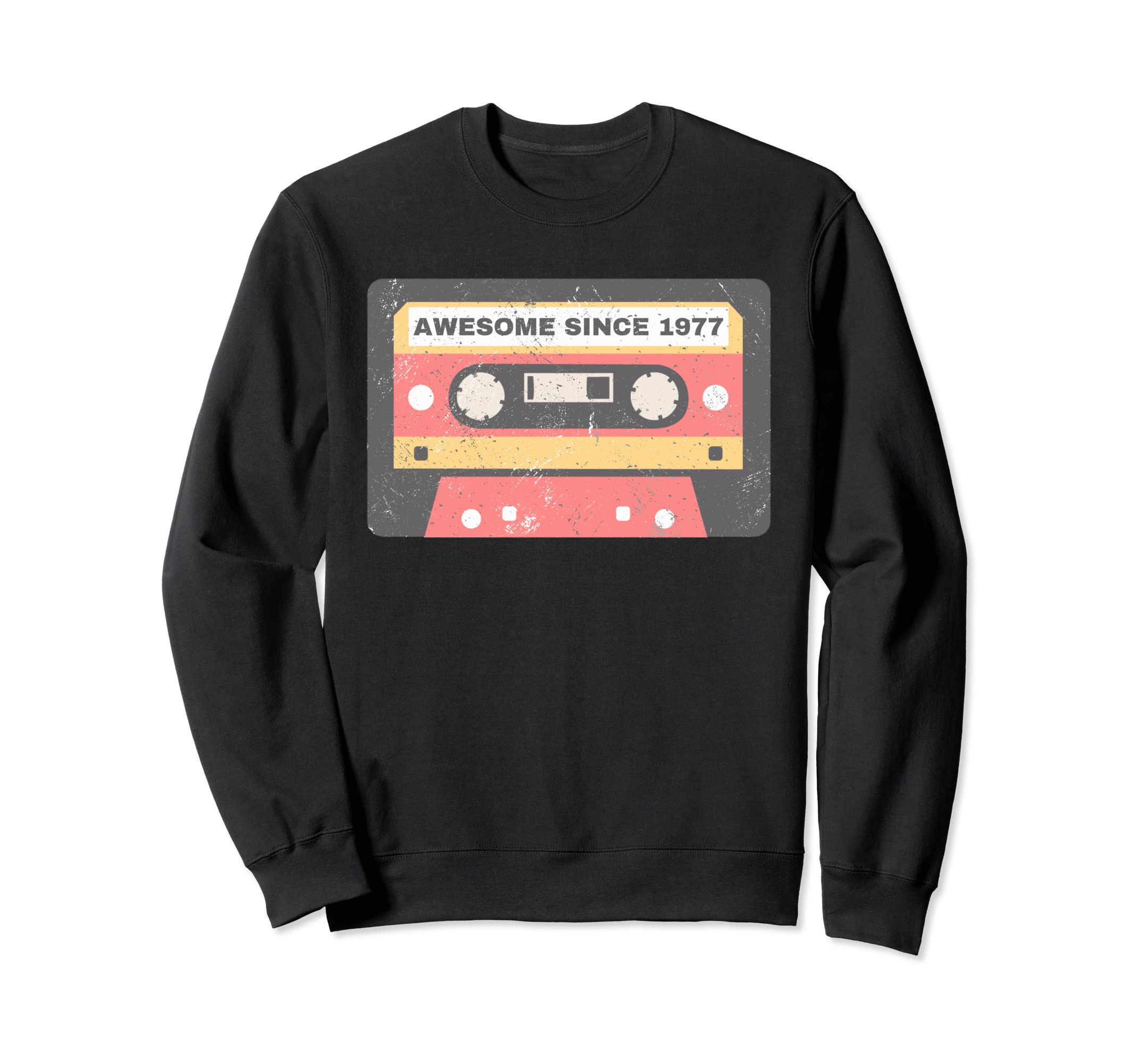 Awesome Since 1977 Cassette Tape And Sweatshirt - Minimalist Print Unisex - T-Shirt, Sweatshirt, Hoodie