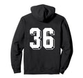 Number 36 Backside 80S 90S Team Jersey Hoodie - Graphic Print for Adults - T-Shirt, Sweatshirt, Hoodie