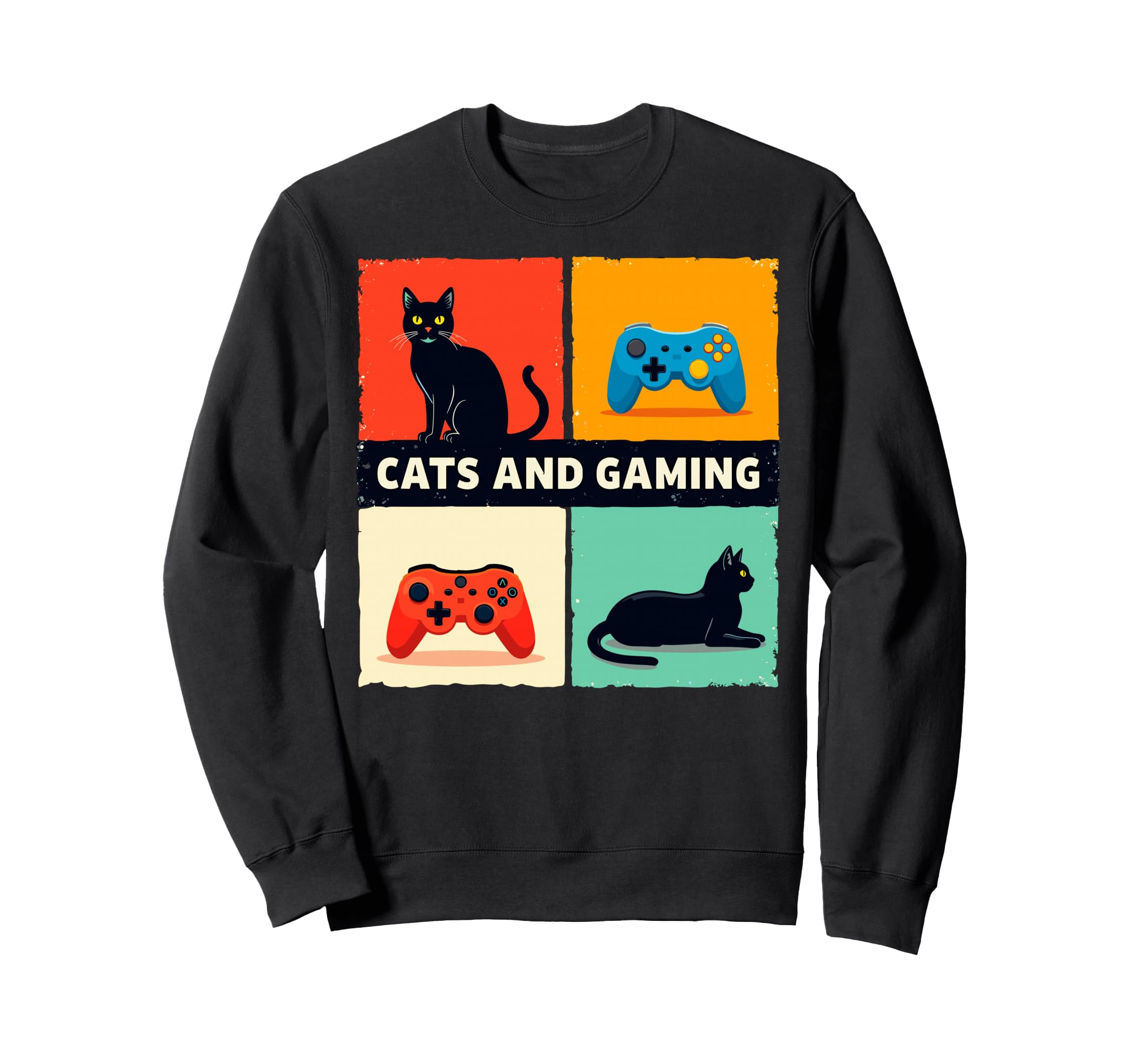 Games Gamer Cats And Gaming Cat Video Sweatshirt - Minimalist Print Unisex - T-Shirt, Sweatshirt, Hoodie