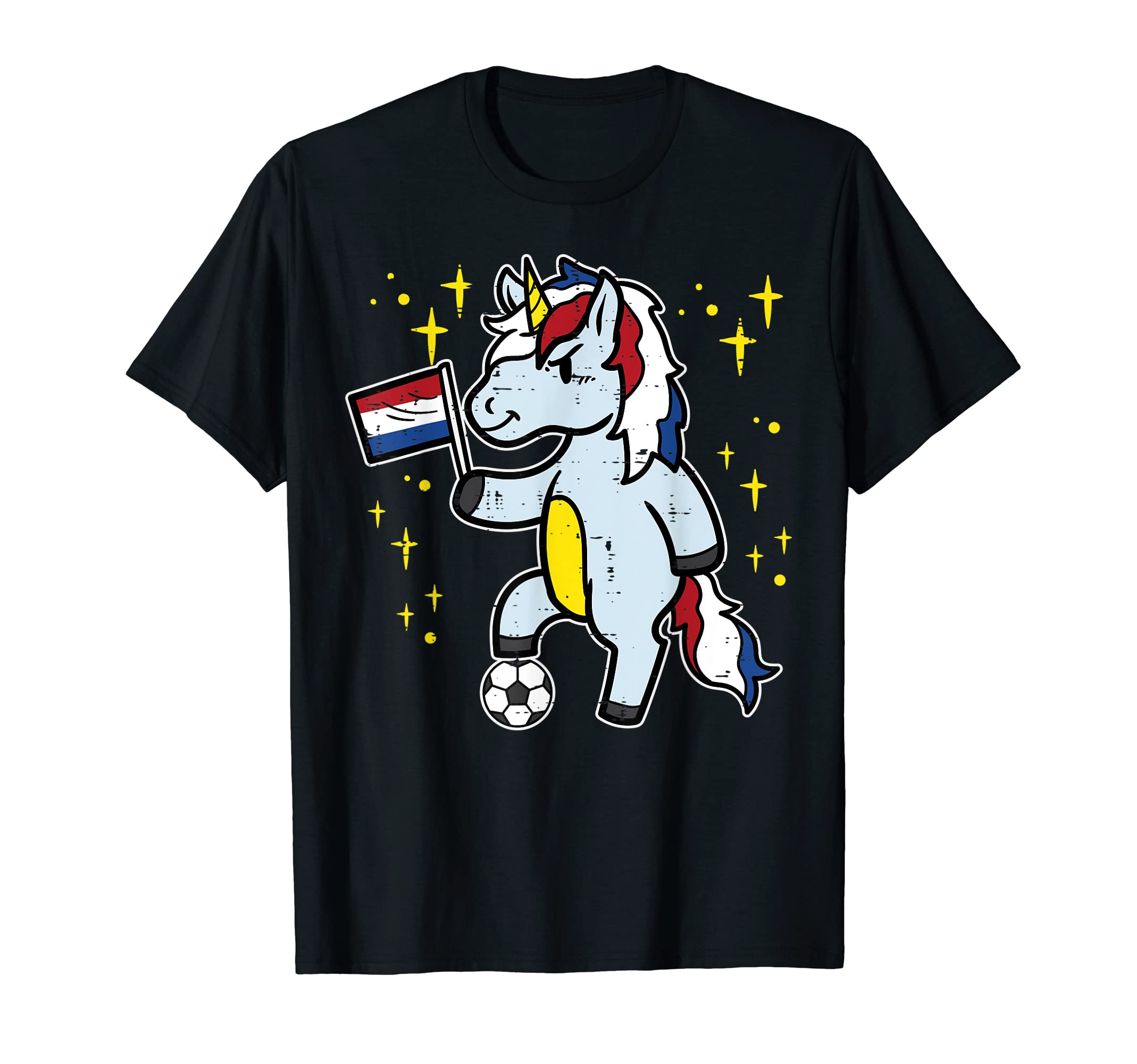 Netherlands Flag Unicorn Football T-Shirt - Aesthetic Graphic Men Women - T-Shirt, Sweatshirt, Hoodie