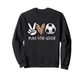 Peace Love Soccer Leopard Sport Sweatshirt - Graphic Print Men Women - T-Shirt, Sweatshirt, Hoodie