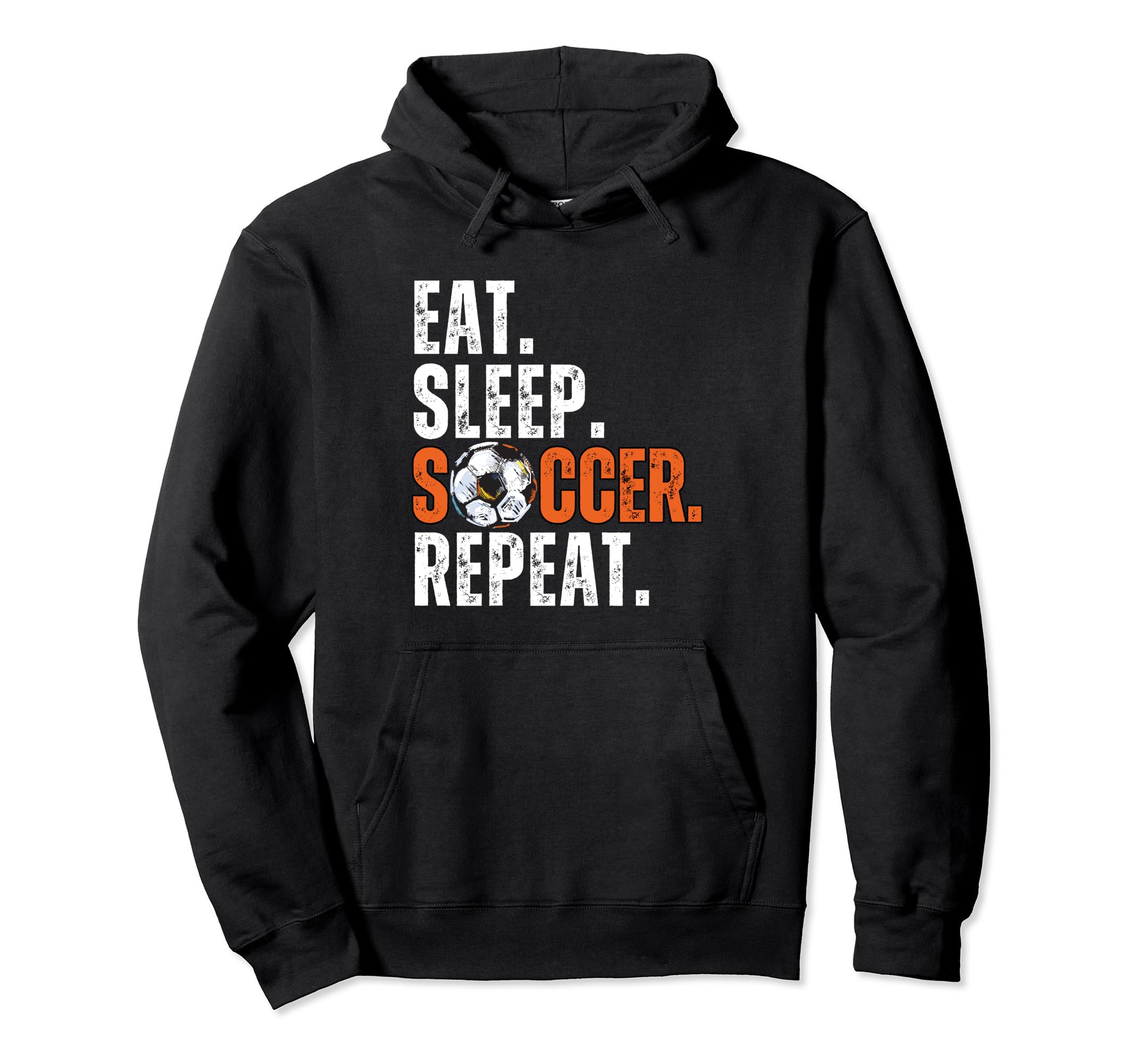 Soccer Lover Themed Eat Sleep Hoodie - Casual Everyday Wear Men Women - T-Shirt, Sweatshirt, Hoodie
