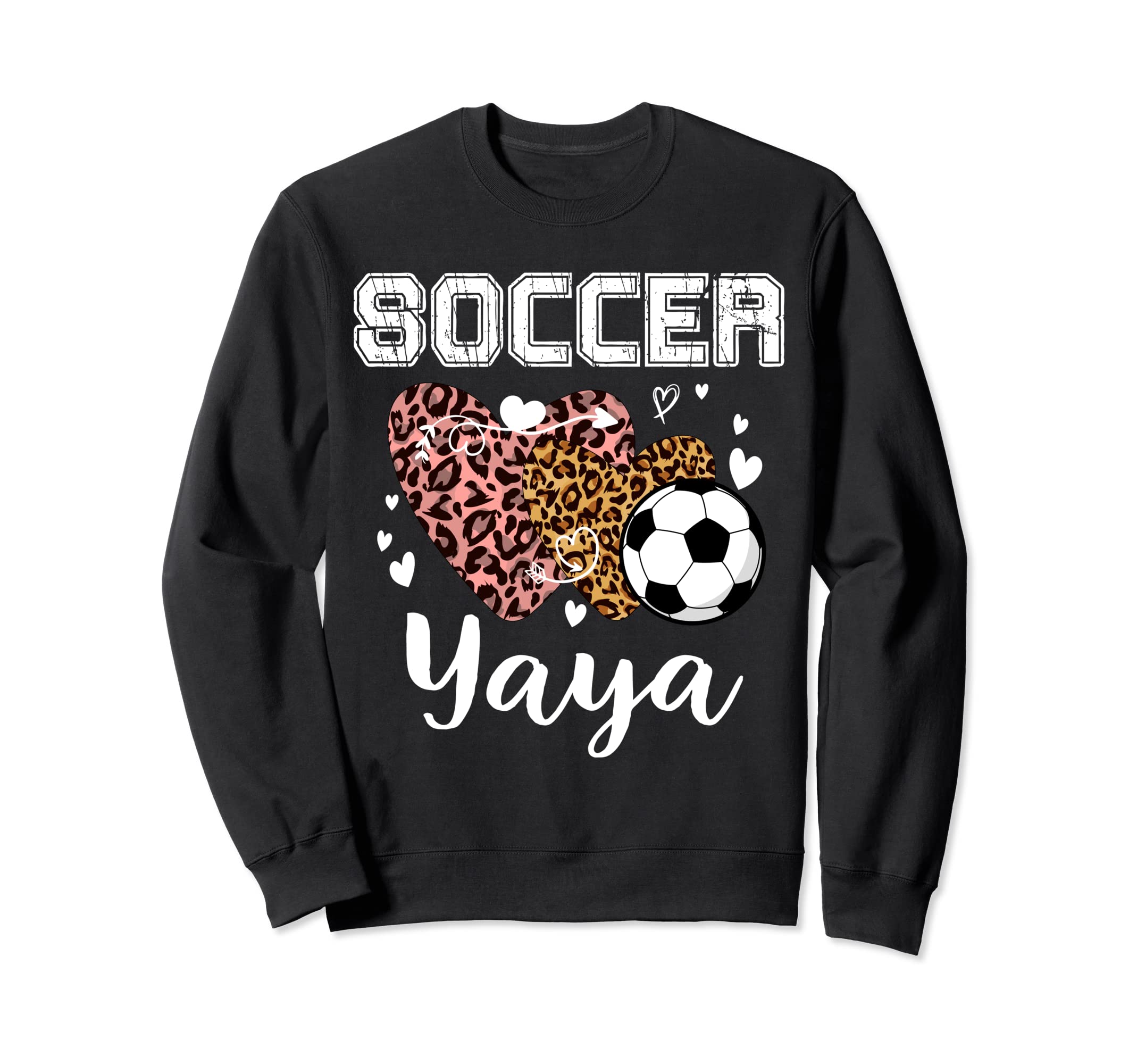 Soccer Yaya Heart Leopard Grandma Sweatshirt - Unique Graphic Men Women - T-Shirt, Sweatshirt, Hoodie