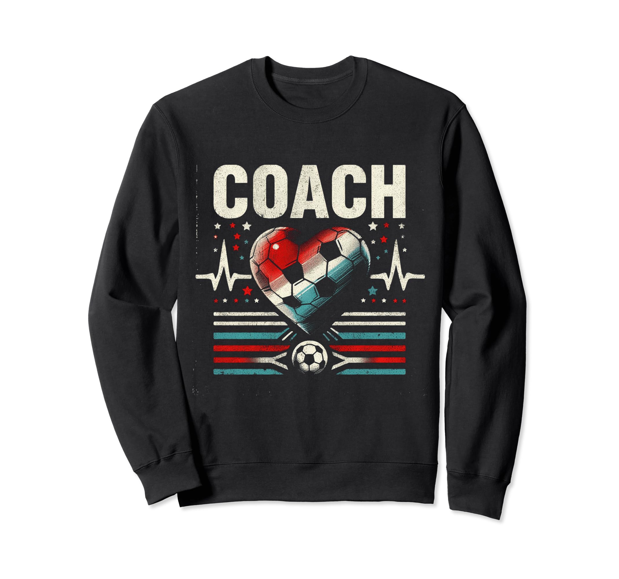 Soccer Coach Training Heart Beat Sweatshirt - Graphic Print for Adults - T-Shirt, Sweatshirt, Hoodie