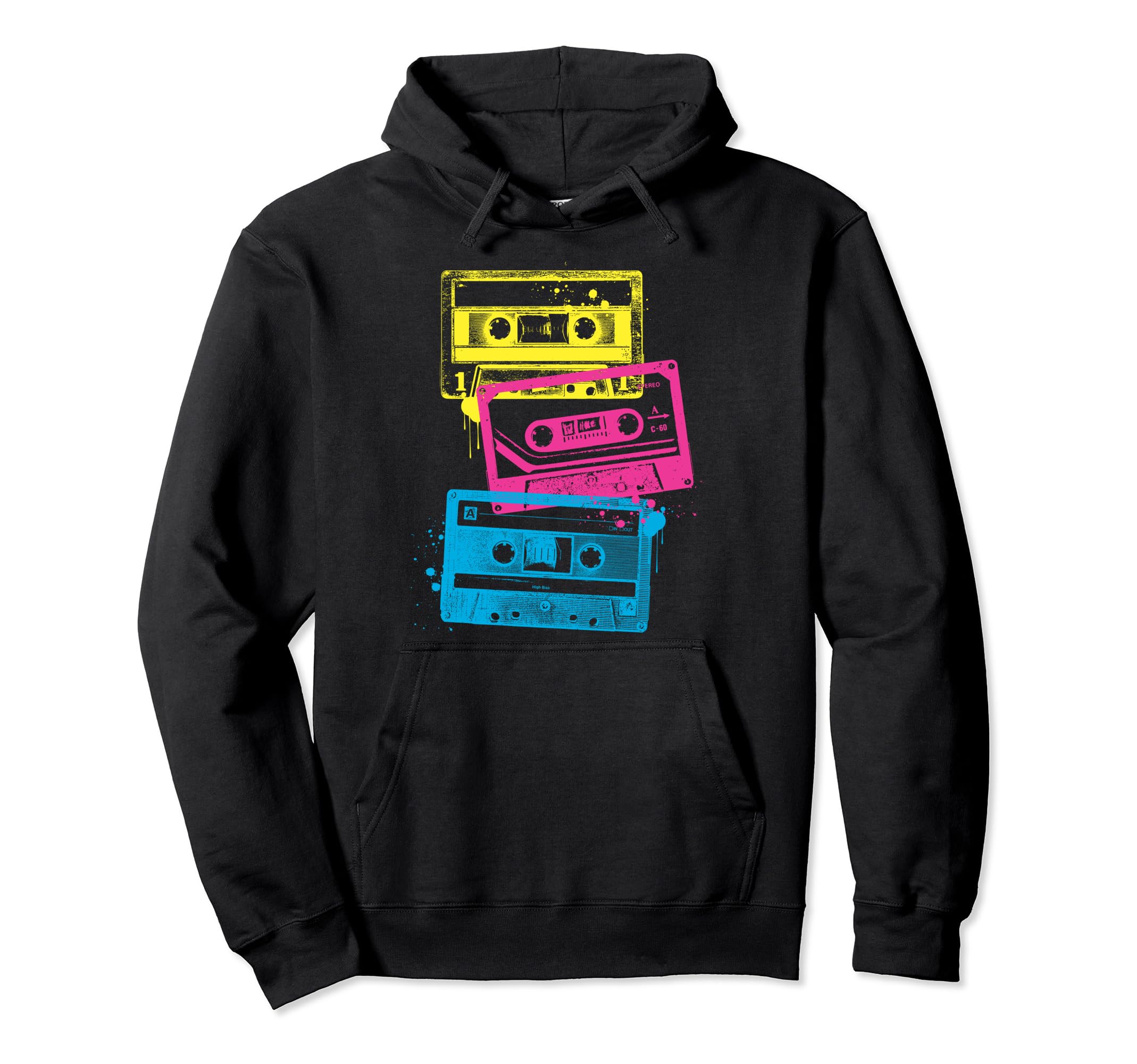 Grunge Cassette Tapes Hoodie - Unique Graphic Unisex - T-Shirt, Sweatshirt, Hoodie