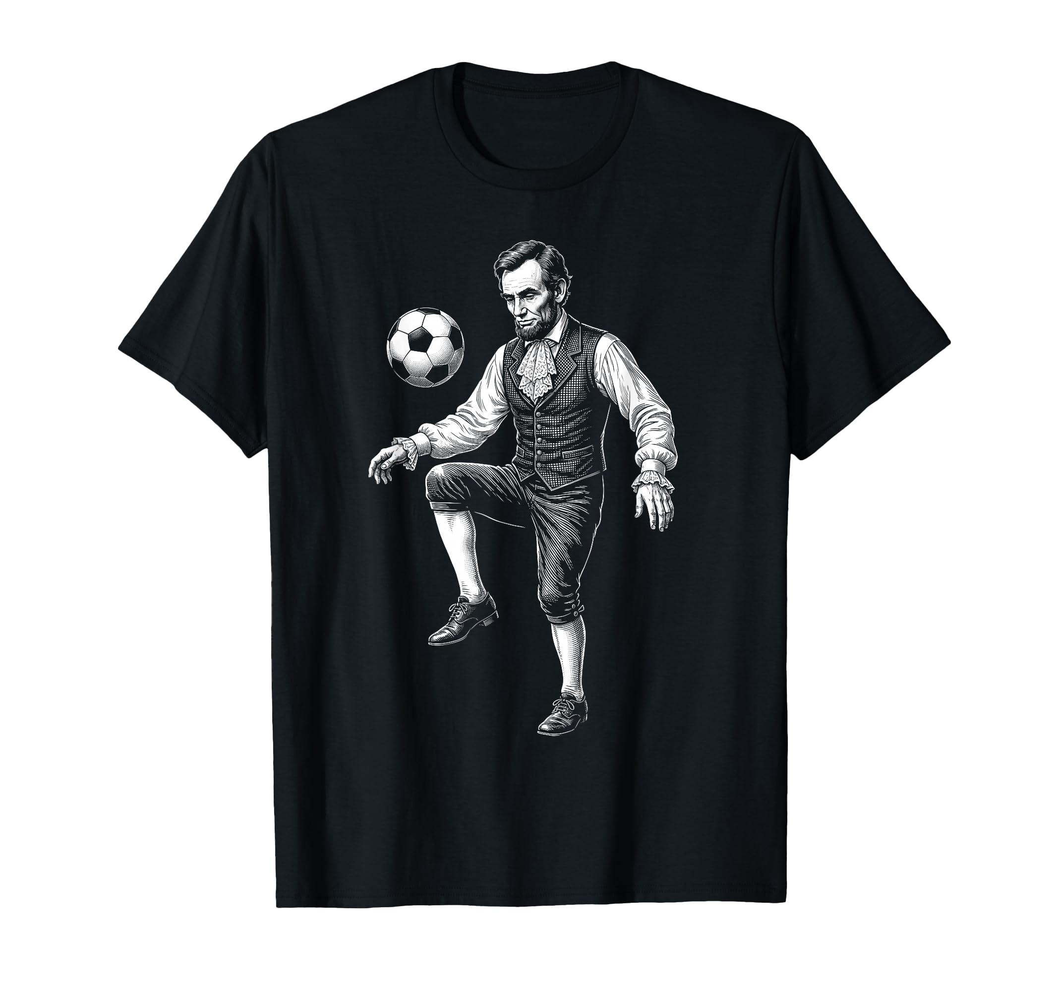 Abraham Lincoln President Playing Soccer T-Shirt - Unique Graphic Men Women - T-Shirt, Sweatshirt, Hoodie