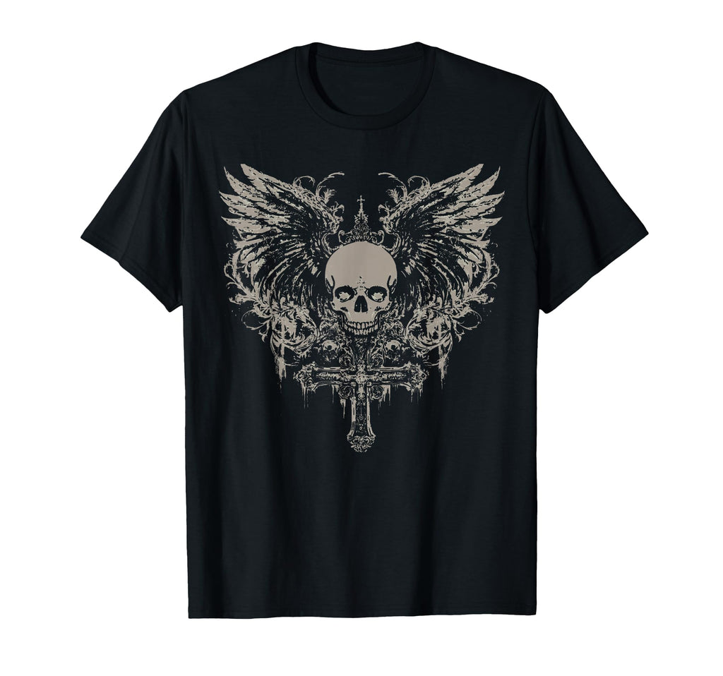 Skull Cross Y2K Goth Alt Grunge T-Shirt - Novelty Apparel for Adults - T-Shirt, Sweatshirt, Hoodie