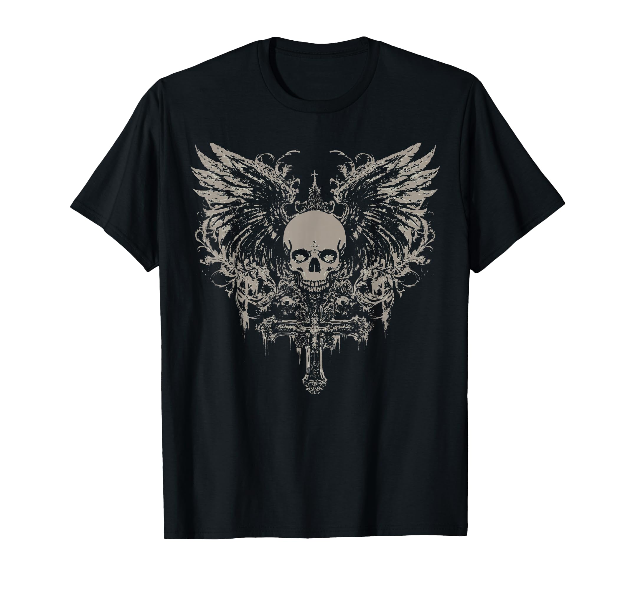 Skull Cross Y2K Goth Alt Grunge T-Shirt - Novelty Apparel for Adults - T-Shirt, Sweatshirt, Hoodie