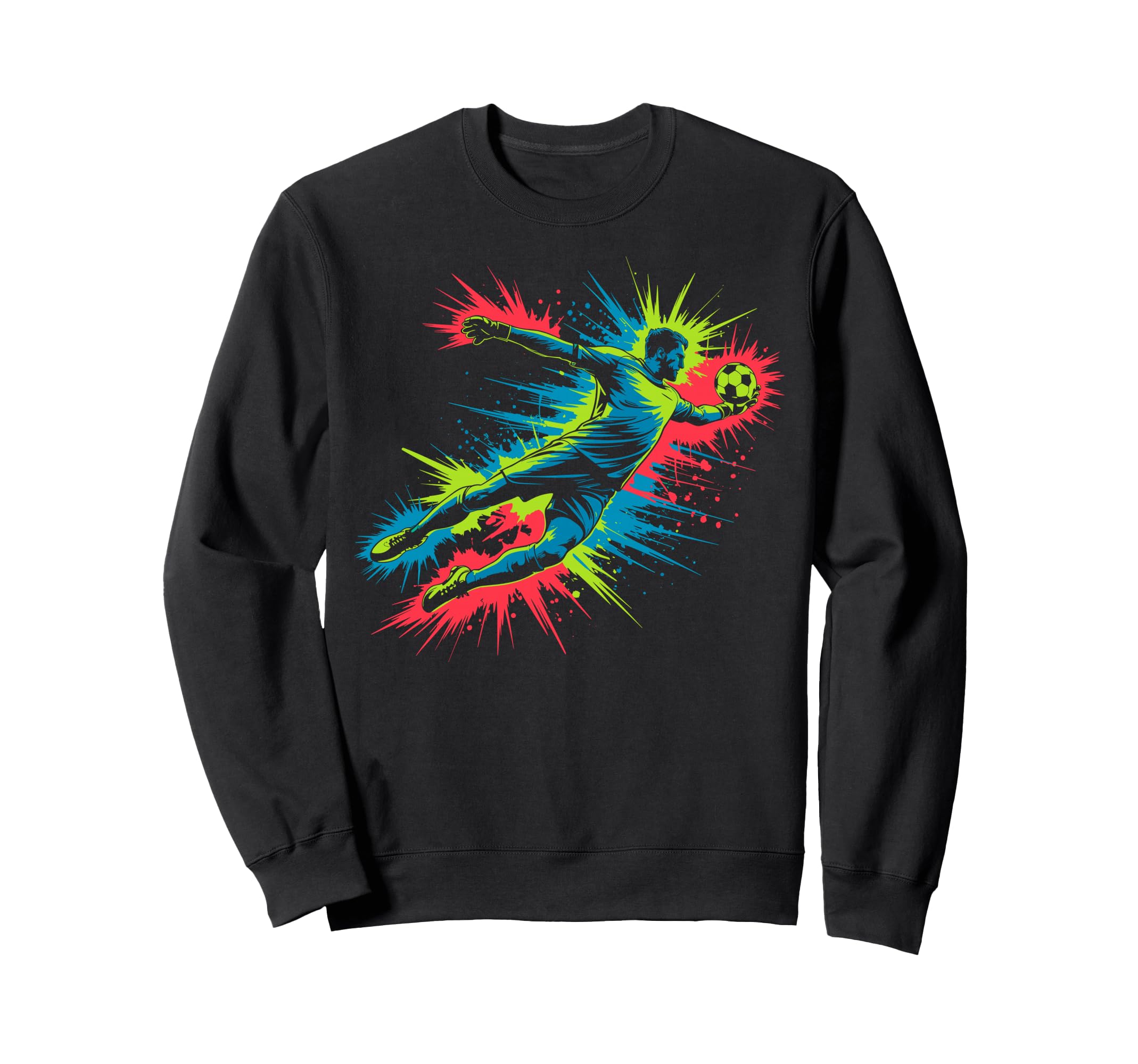 Colorful Funny Soccer Goalie Player Sweatshirt - Graphic Print for Adults - T-Shirt, Sweatshirt, Hoodie