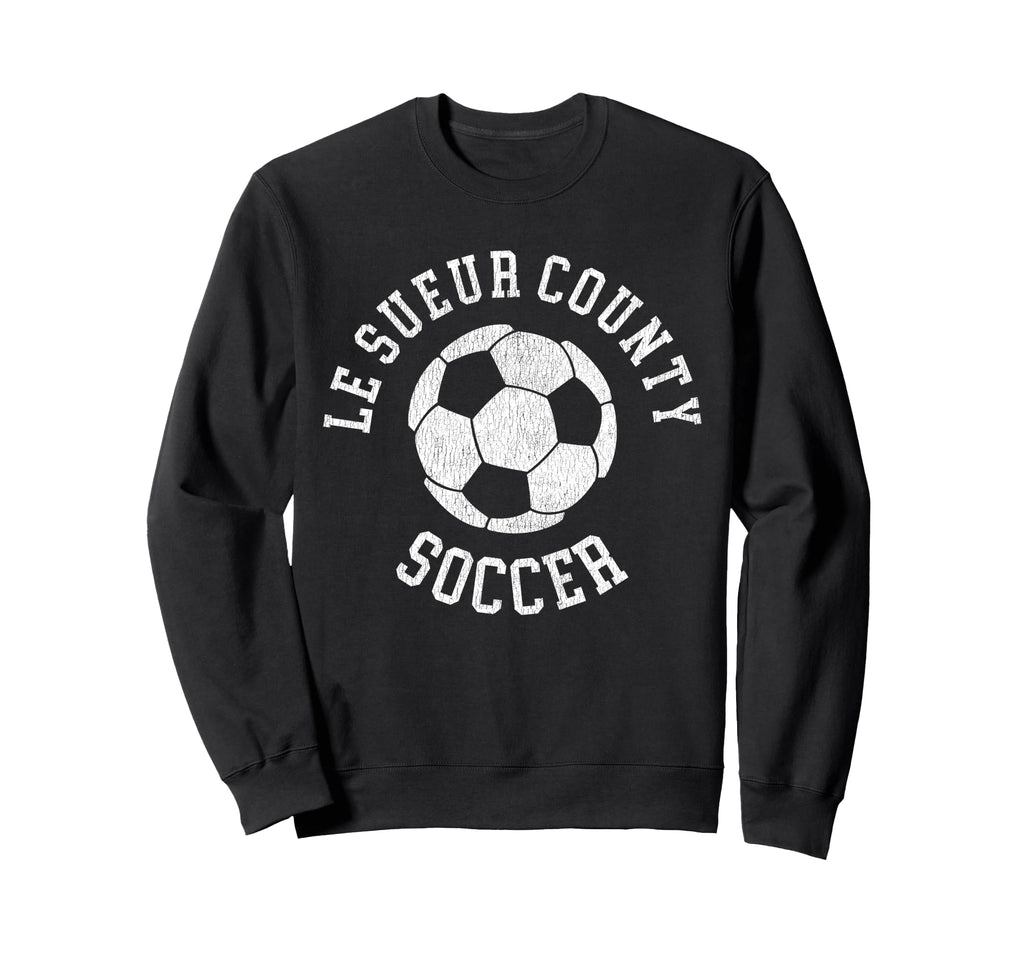 Le Sueur County Soccer Distressed 90S Sweatshirt - Aesthetic Graphic Unisex - T-Shirt, Sweatshirt, Hoodie