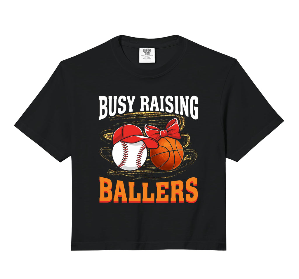 Busy Raising Ballers Baseball T-Shirt - Minimalist Print Men Women - T-Shirt, Sweatshirt, Hoodie