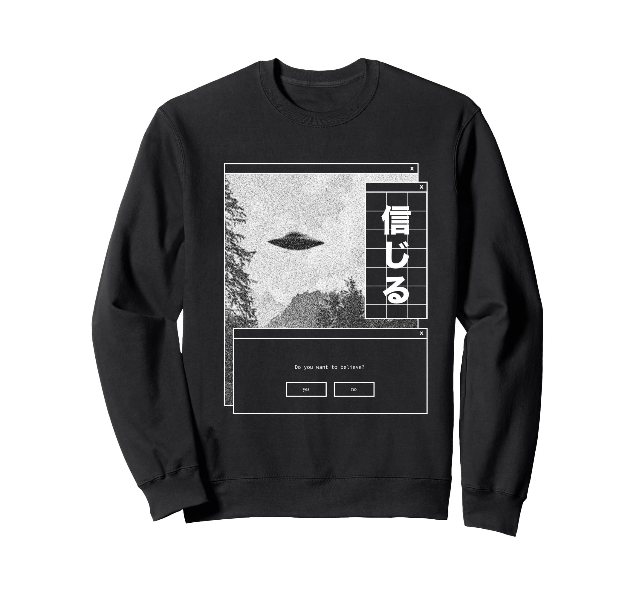 Ufo Vaporwave Aesthetic Japanese 80S Sweatshirt - Trendy Graphic Men Women - T-Shirt, Sweatshirt, Hoodie