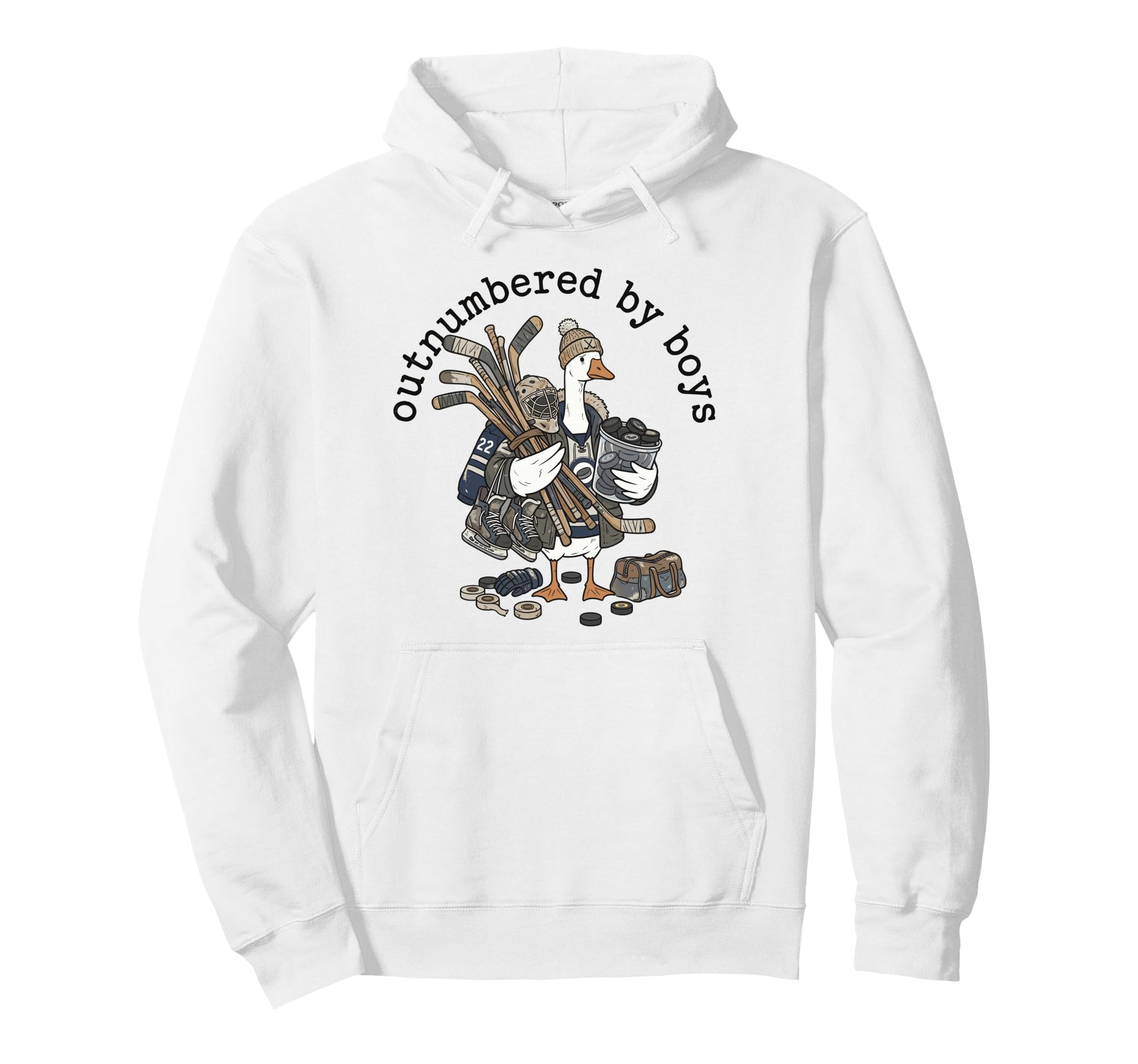 Mom Outnumbered Funny Iced Hockey Hoodie - Custom Art Print Men Women - T-Shirt, Sweatshirt, Hoodie