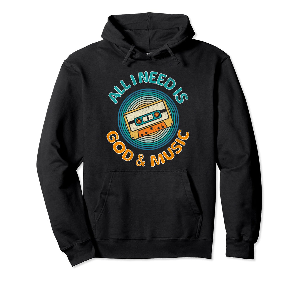 God Music Cassette Tape Boombox Faith Hoodie - Minimalist Print for Adults - T-Shirt, Sweatshirt, Hoodie