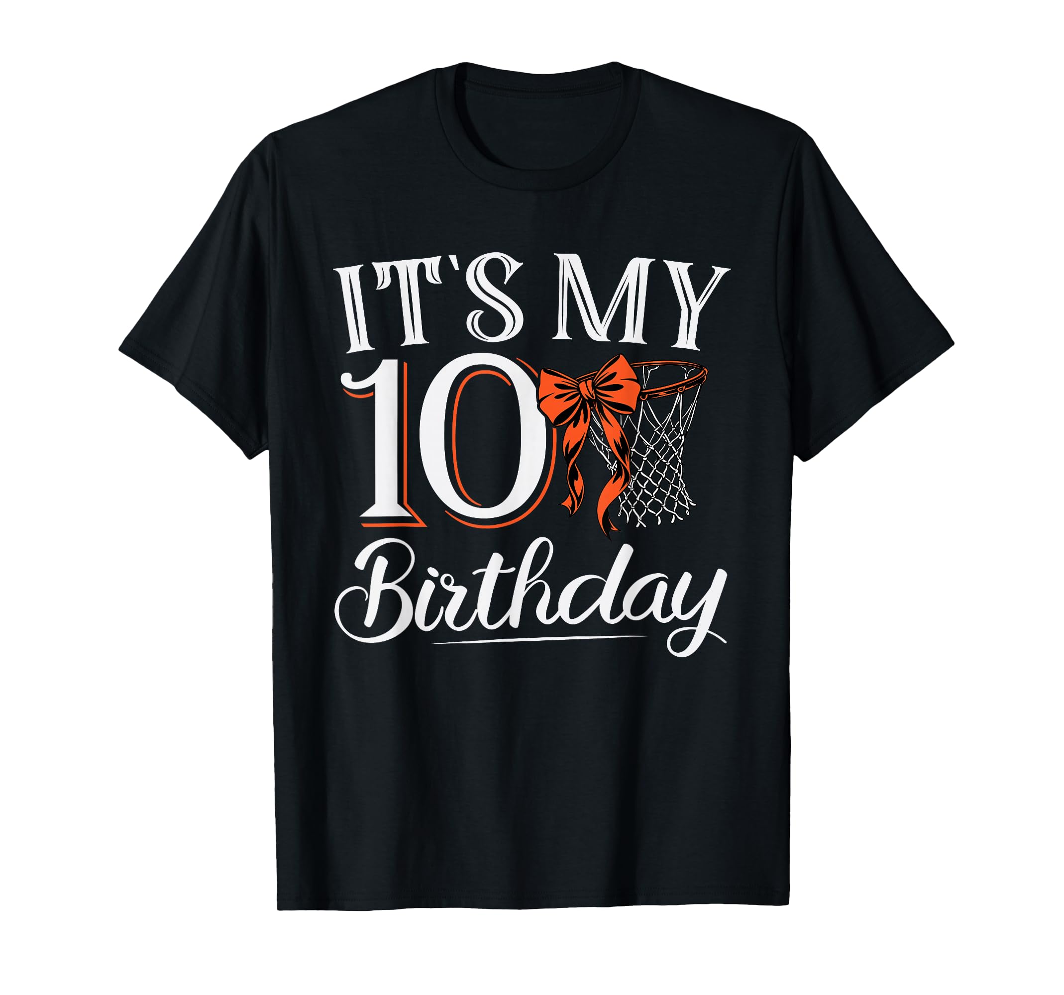 Orange Coquette Basketball Its My 10 T-Shirt - Minimalist Print Unisex - T-Shirt, Sweatshirt, Hoodie
