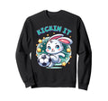 Soccer Player Bunny Rabbit Kickin It Sweatshirt - Custom Art Print Unisex - T-Shirt, Sweatshirt, Hoodie