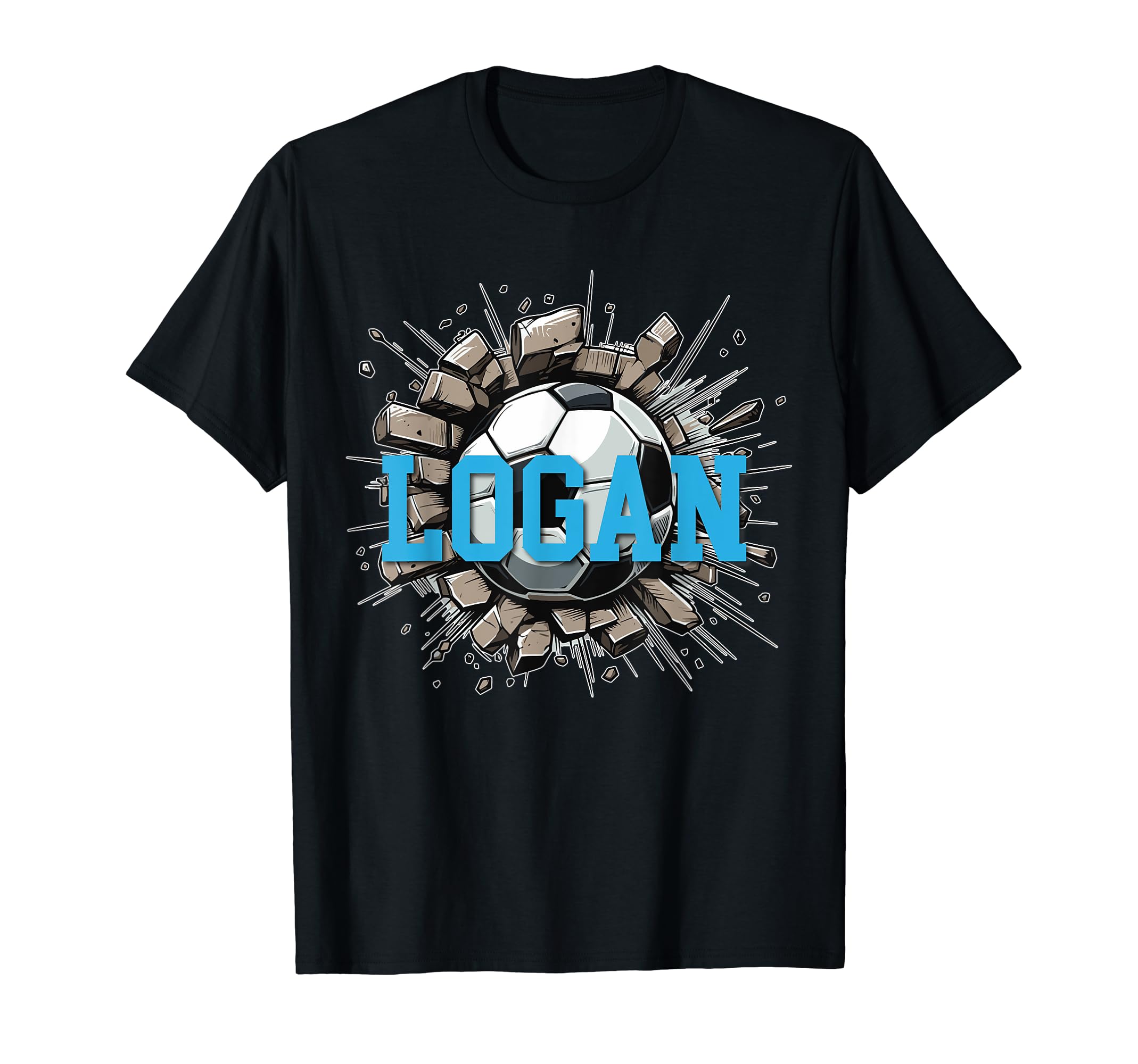 Logan Personalized Name Soccer Sports T-Shirt - Graphic Print Unisex - T-Shirt, Sweatshirt, Hoodie