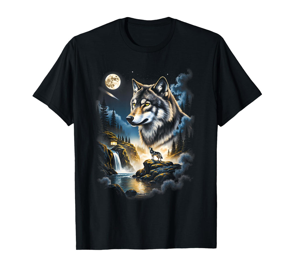 Grunge Howling Wolf 90S Nature T-Shirt - Aesthetic Graphic for Adults - T-Shirt, Sweatshirt, Hoodie