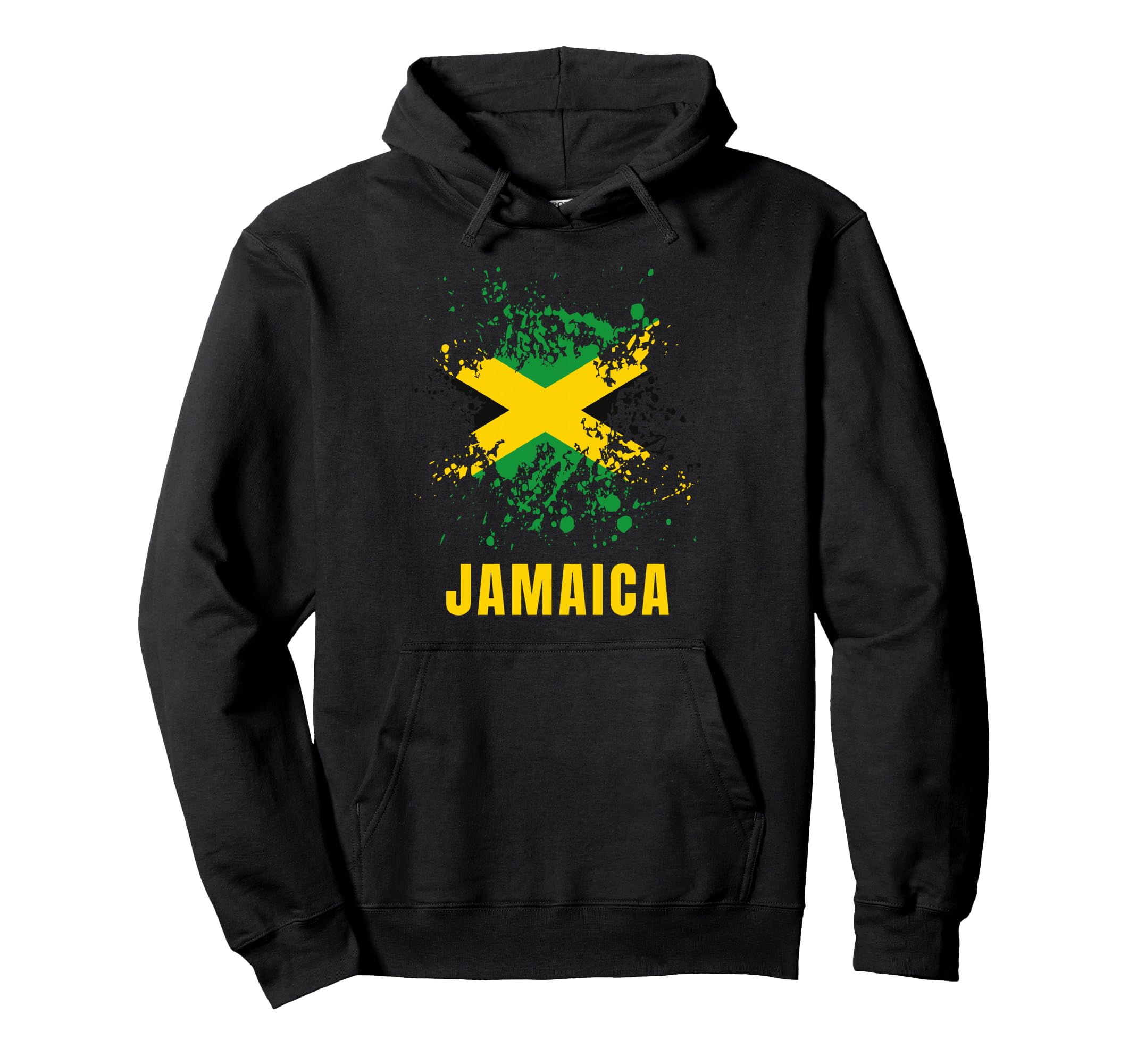 Jamaica Watercolors Sport Jamaican Flag Hoodie - Novelty Apparel Men Women - T-Shirt, Sweatshirt, Hoodie