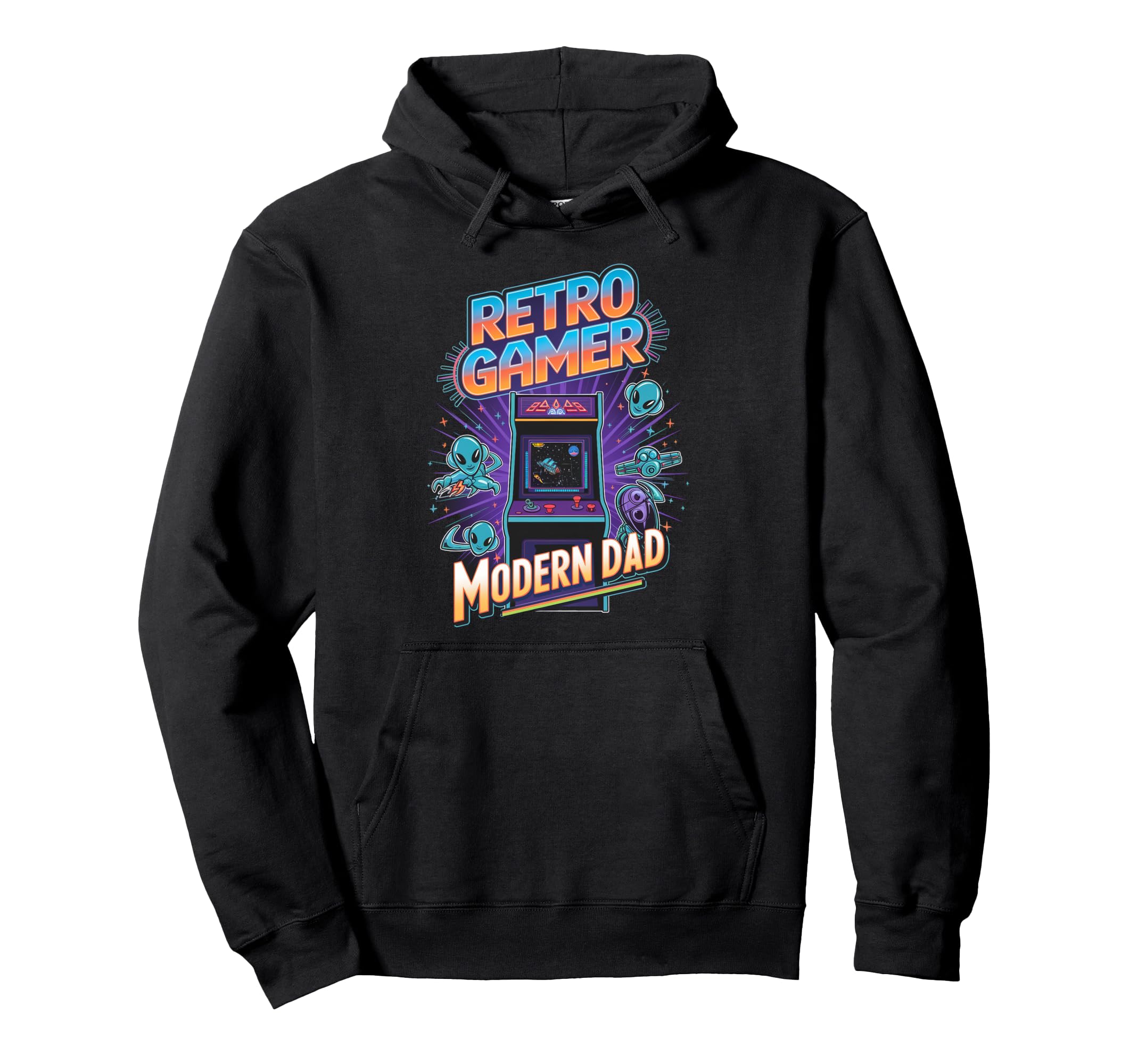 Gamer Modern Dad Arcade Gamer Gaming Video Hoodie - Unique Graphic Unisex - T-Shirt, Sweatshirt, Hoodie