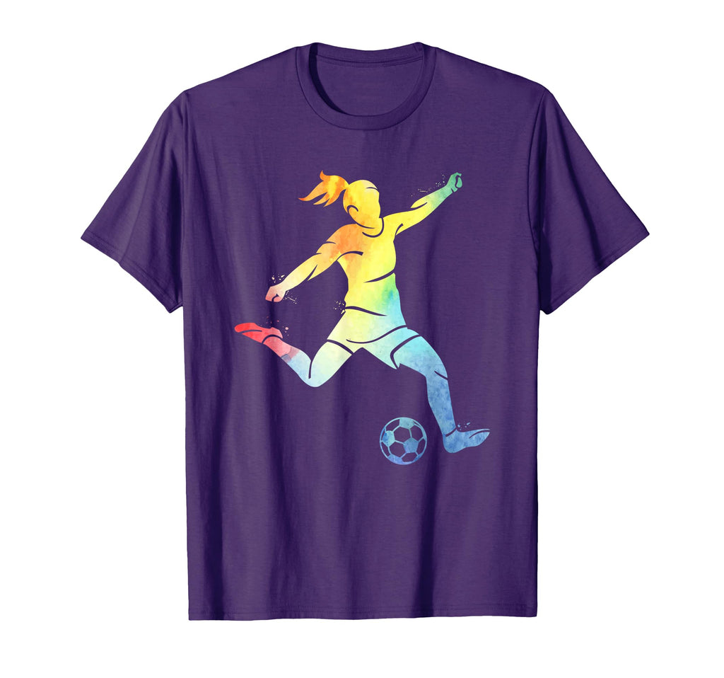 Playing Soccer Kicking Ball Multicolor T-Shirt - Unique Graphic Unisex - T-Shirt, Sweatshirt, Hoodie