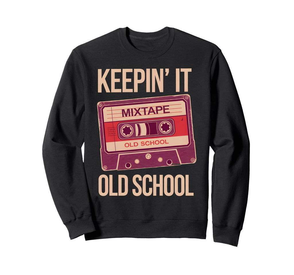 Old School Hip Hop 80S 90S Cassette Sweatshirt - Minimalist Print Unisex - T-Shirt, Sweatshirt, Hoodie