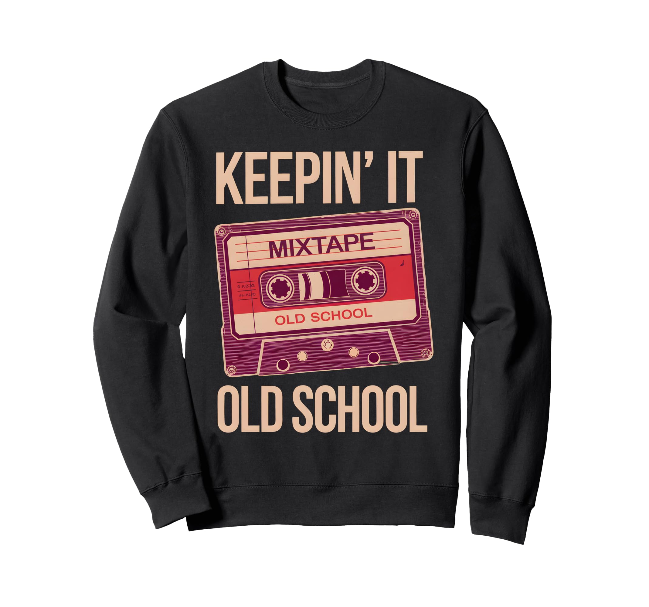 Old School Hip Hop 80S 90S Cassette Sweatshirt - Minimalist Print Unisex - T-Shirt, Sweatshirt, Hoodie