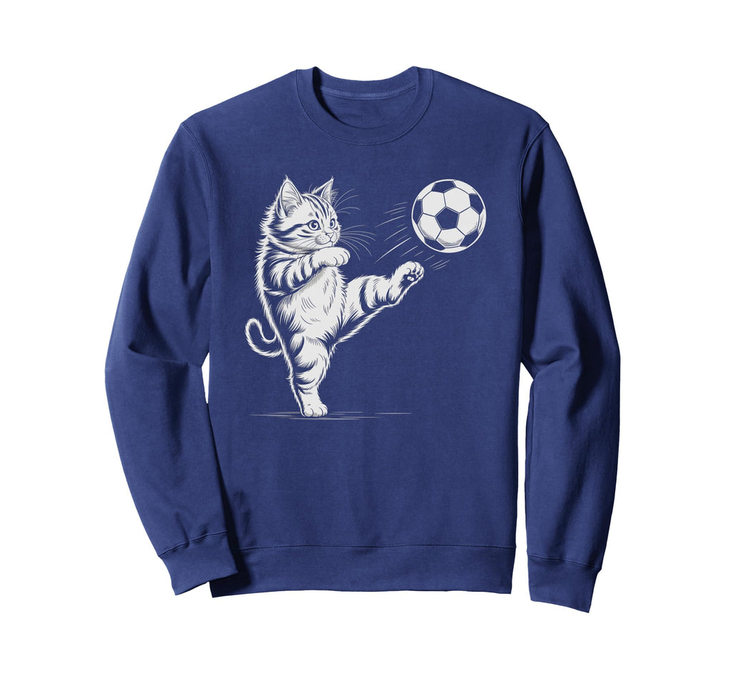 Soccer Cat Star Player Score Game Sweatshirt - Trendy Graphic Men Women - T-Shirt, Sweatshirt, Hoodie