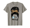 Mom Life Messy Bun Curly Hair T-Shirt - Unique Graphic for Adults - T-Shirt, Sweatshirt, Hoodie