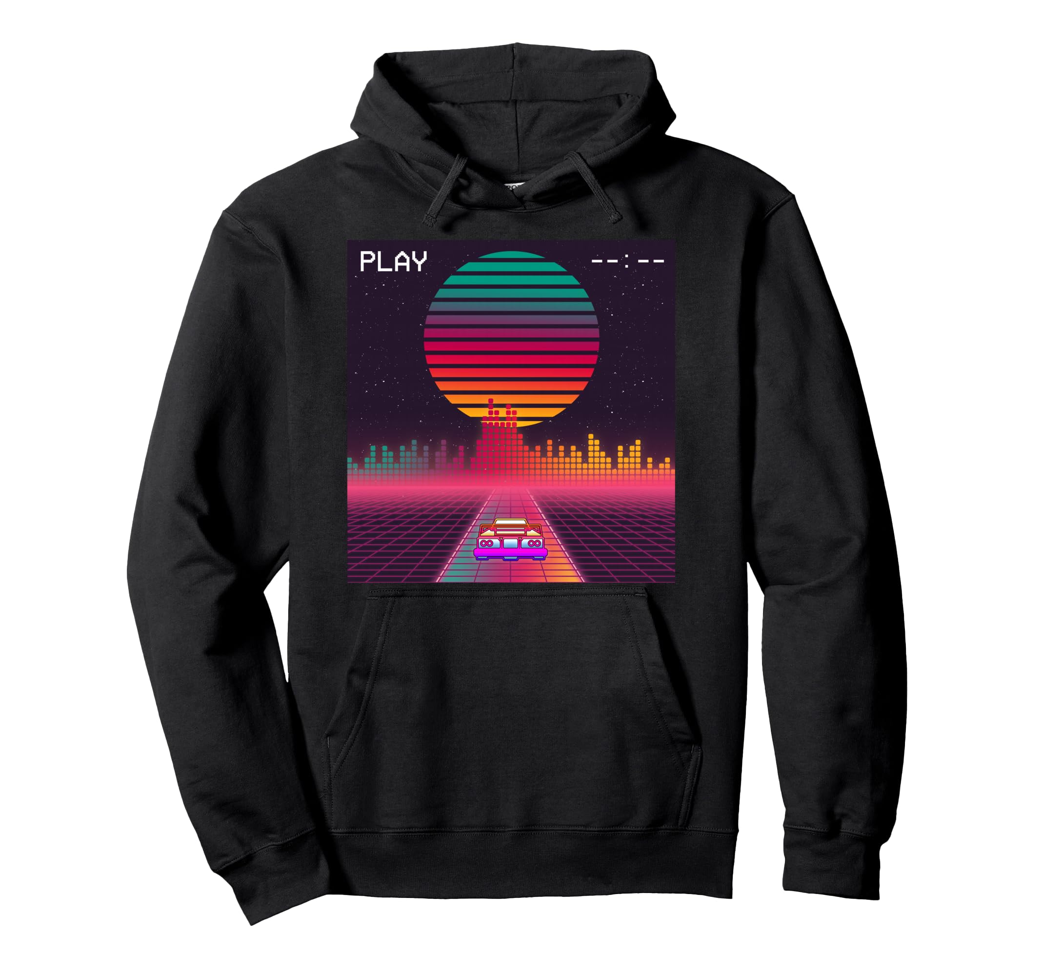 80S Cyberpunk Synthwave Sunset Fast Car Hoodie - Streetwear Style Unisex - T-Shirt, Sweatshirt, Hoodie