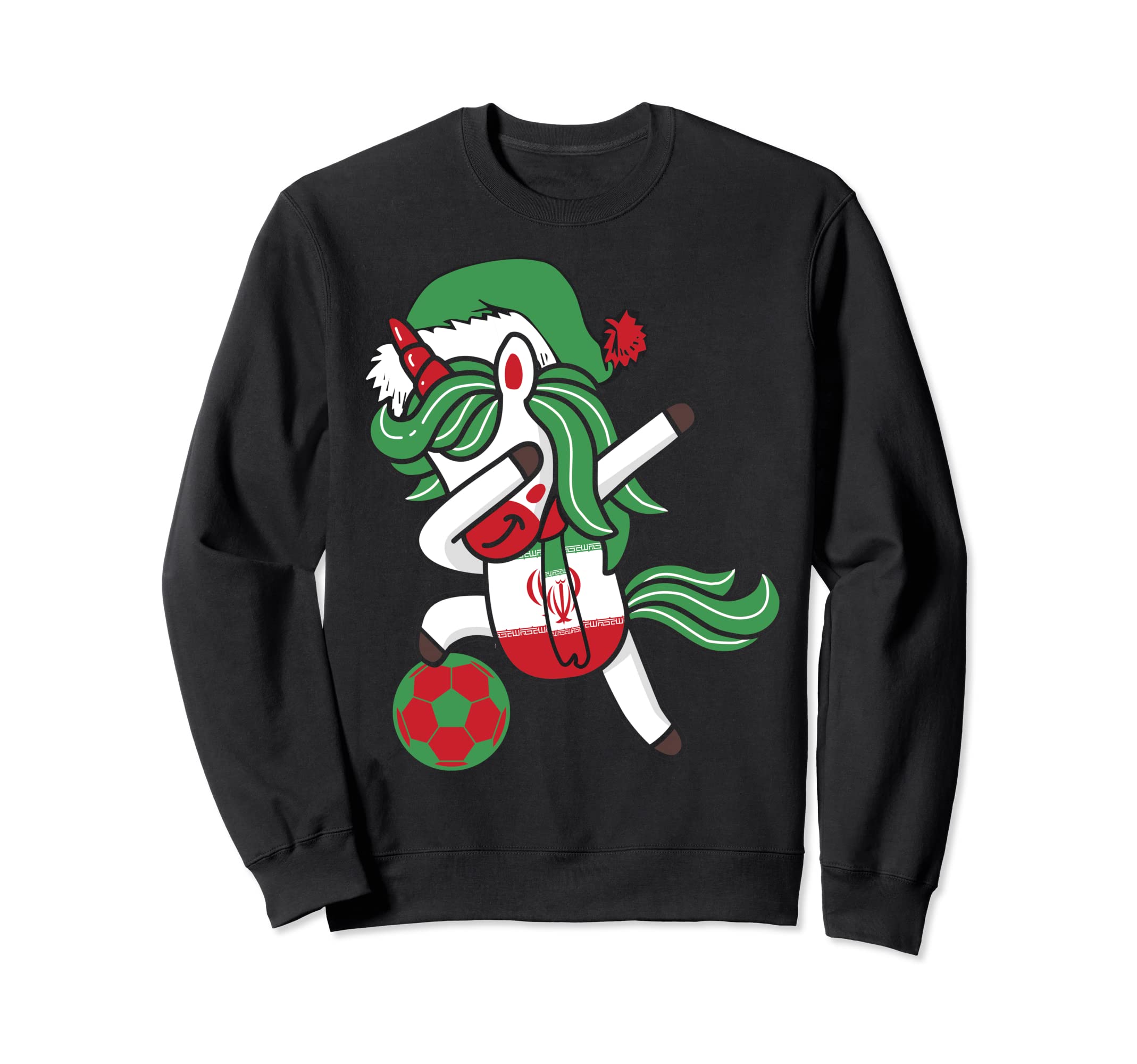 Soccer Dabbing Unicorn Hat Iran Sweatshirt - Unique Graphic for Adults - T-Shirt, Sweatshirt, Hoodie