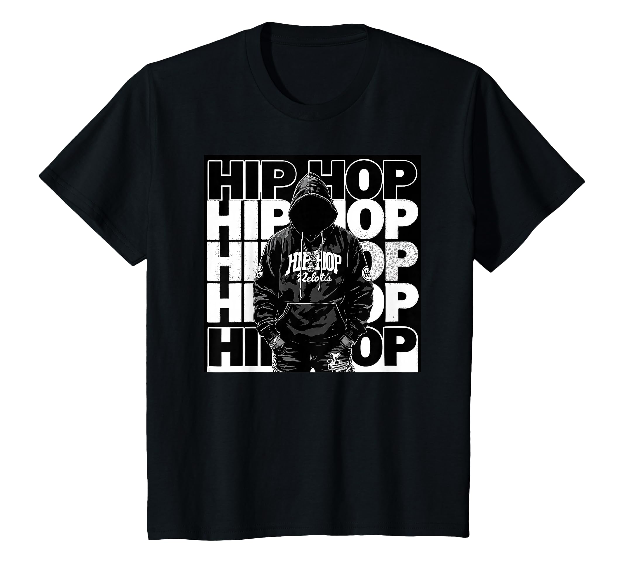 Old School Rapper Hip Hop Hoodie - Fun Novelty Design for Adults - T-Shirt, Sweatshirt, Hoodie