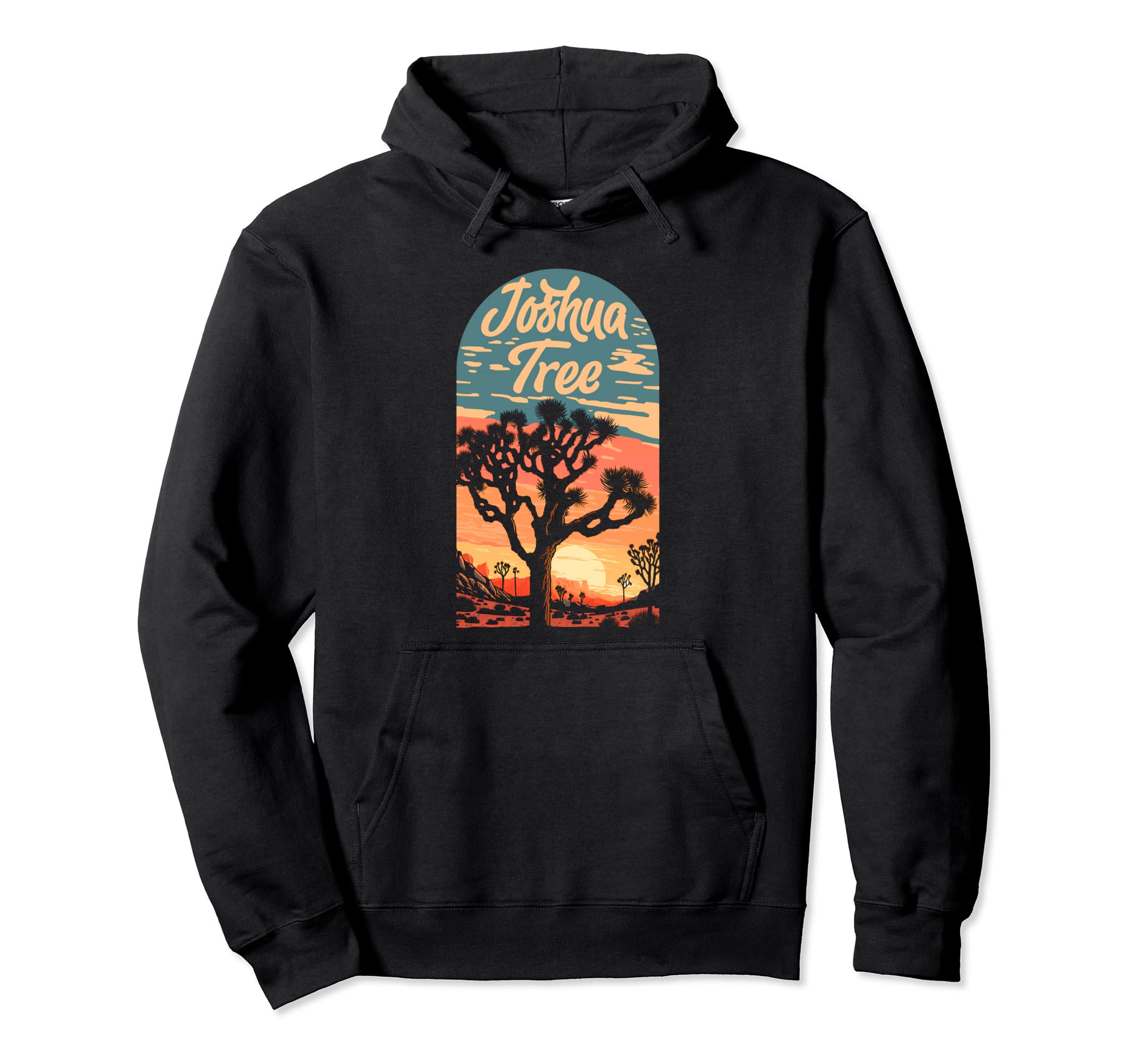 Joshua Tree Sunset National Park 80S Hoodie - Minimalist Print Unisex - T-Shirt, Sweatshirt, Hoodie