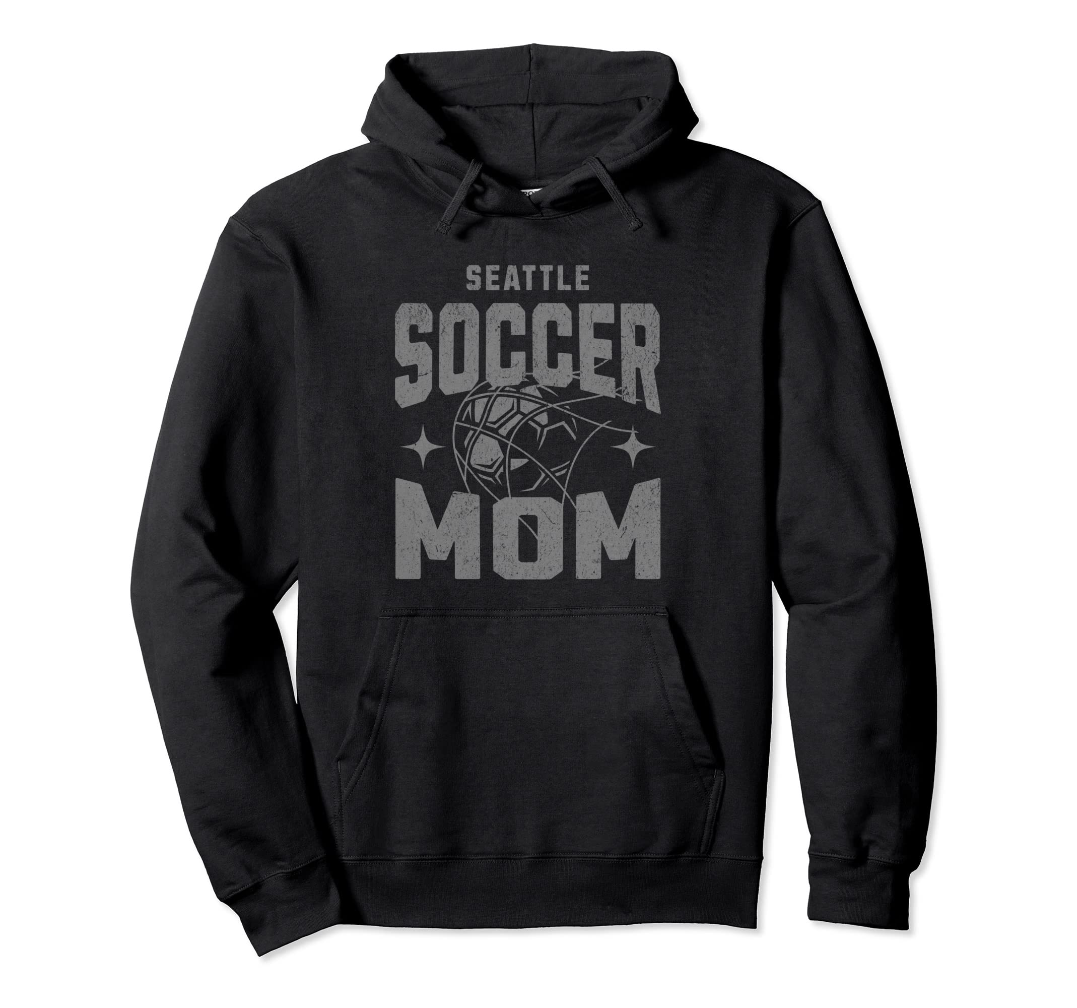 Distressed Soccer Mom Seattle Hoodie - Aesthetic Graphic Men Women - T-Shirt, Sweatshirt, Hoodie
