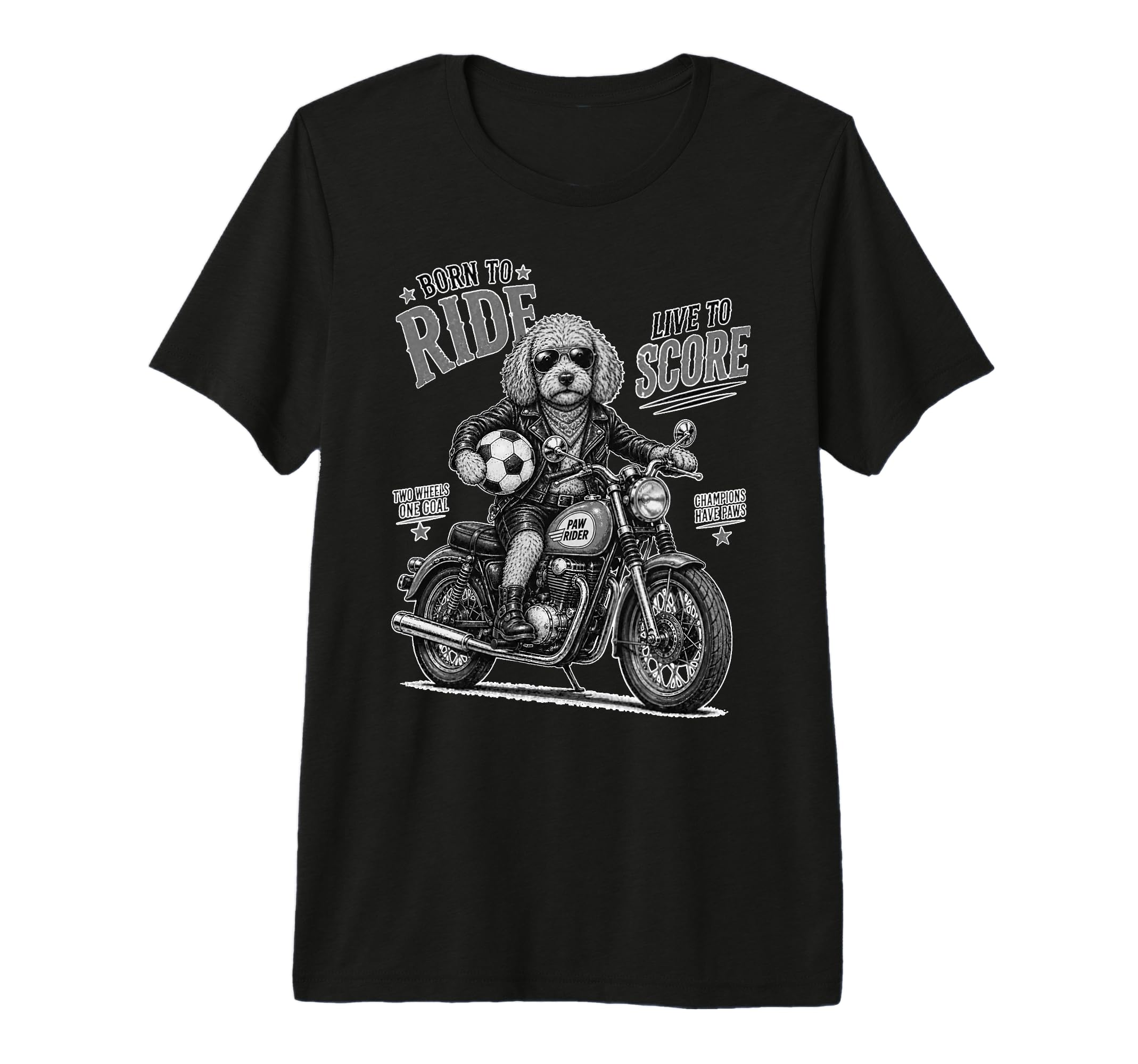 Chihuahua Motorbike Love Footbal Soccer T-Shirt - Custom Art Print Unisex - T-Shirt, Sweatshirt, Hoodie