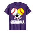 Ball Grandma Heart Funny Baseball T-Shirt - Graphic Print Men Women - T-Shirt, Sweatshirt, Hoodie