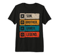 Son Brother Gamer Legend Video Game T-Shirt - Aesthetic Graphic Unisex - T-Shirt, Sweatshirt, Hoodie