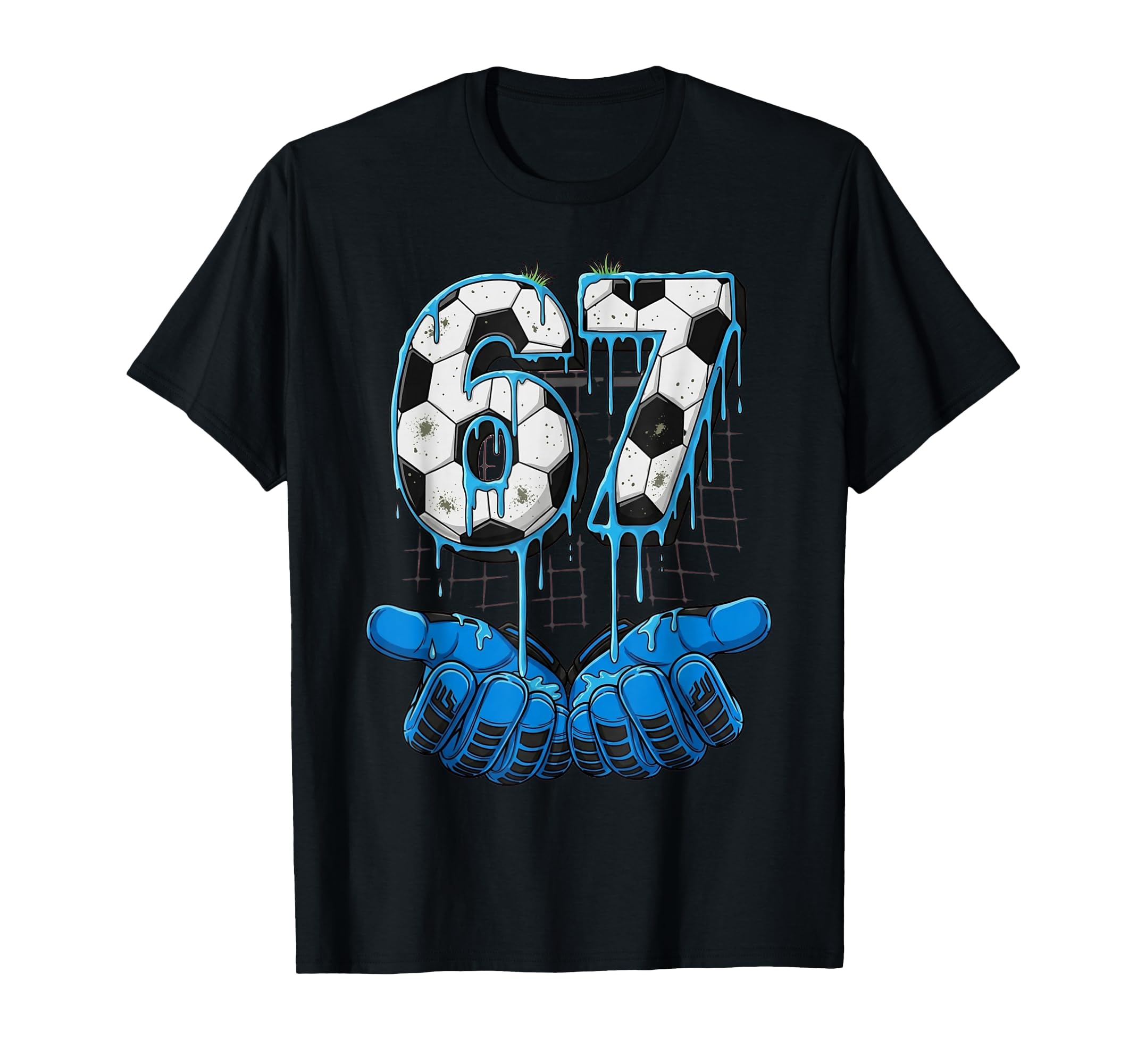 Soccer Number 67 Goalie Gloves Ball T-Shirt - Trendy Graphic for Adults - T-Shirt, Sweatshirt, Hoodie
