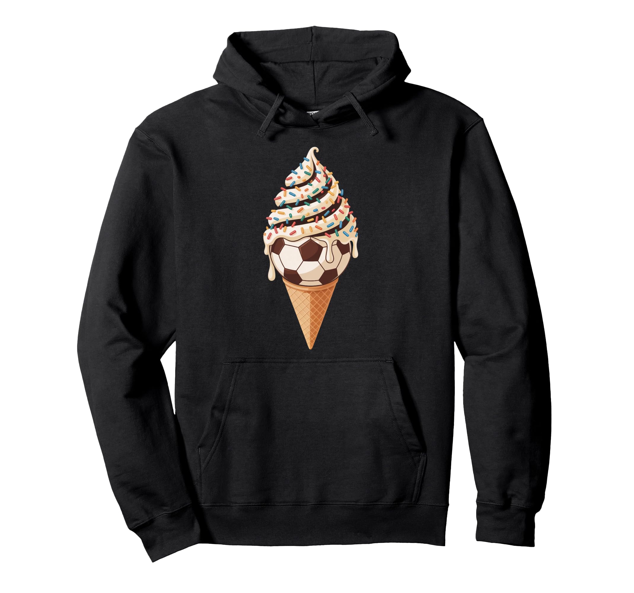 Ice Cream Soccer Ball Drip Game Soccer Hoodie - Fun Novelty Design Unisex - T-Shirt, Sweatshirt, Hoodie