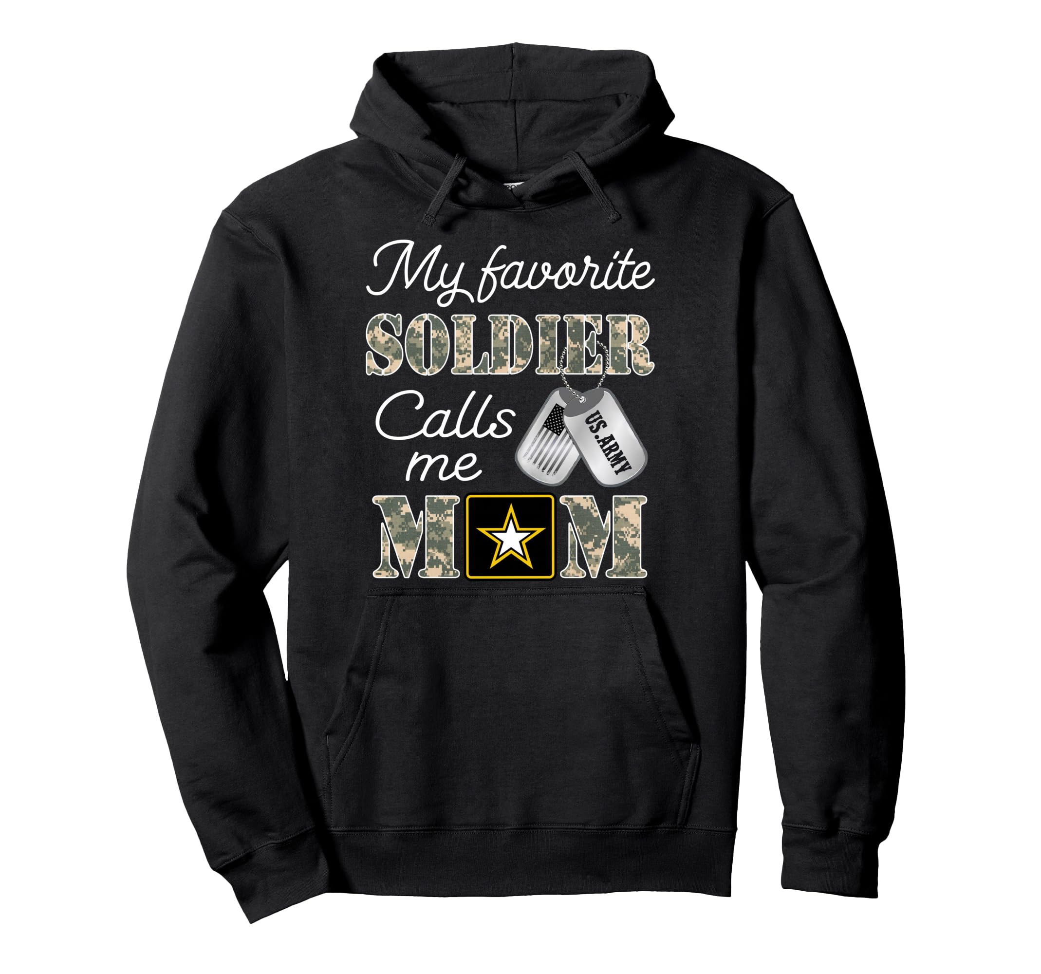 My Favorite Soldier Calls Me Mom Army Hoodie - Minimalist Print Men Women - T-Shirt, Sweatshirt, Hoodie