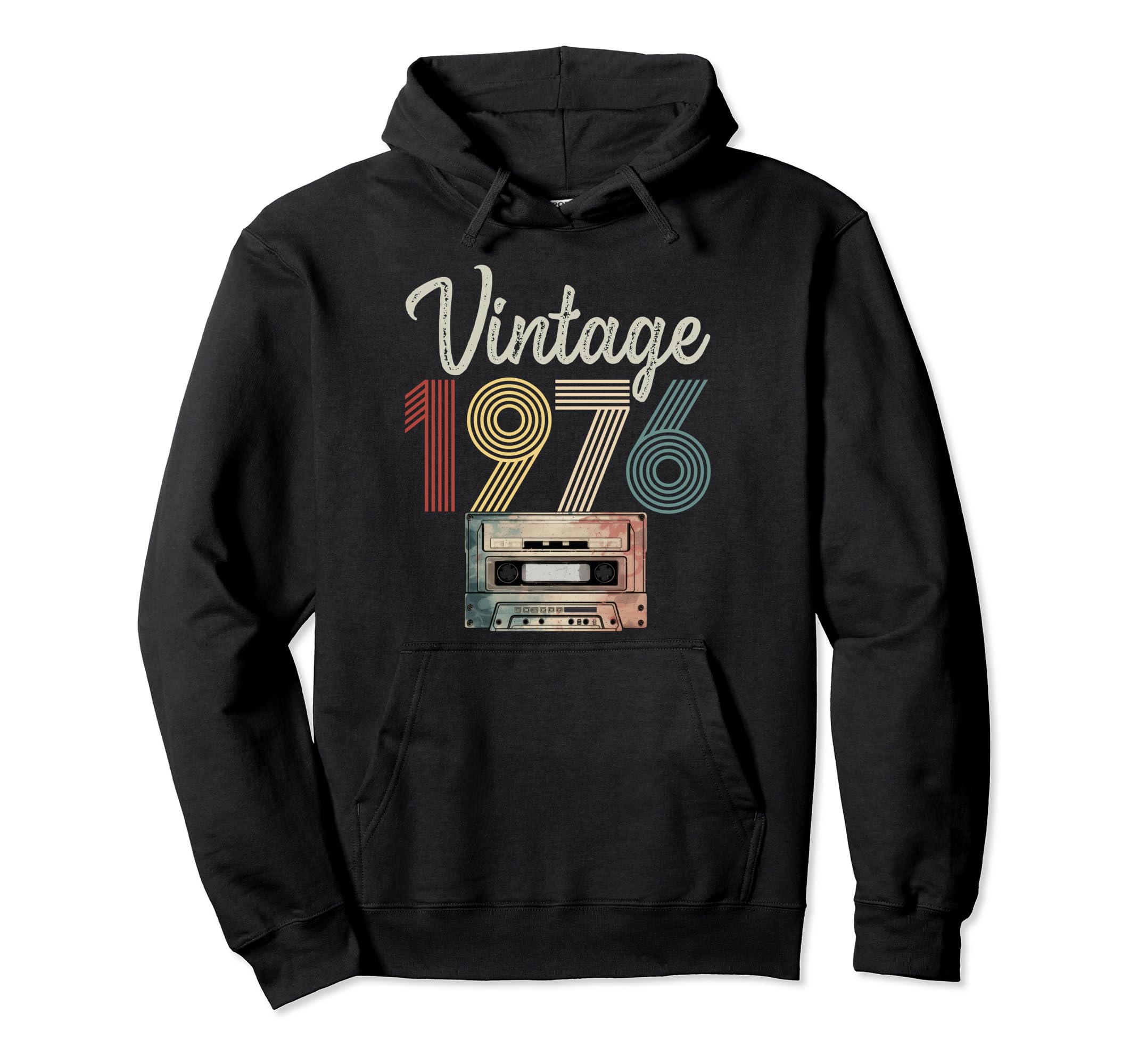 1976 Born 1976 Cassette Tape Birthday Bday Hoodie - Minimalist Print Unisex - T-Shirt, Sweatshirt, Hoodie